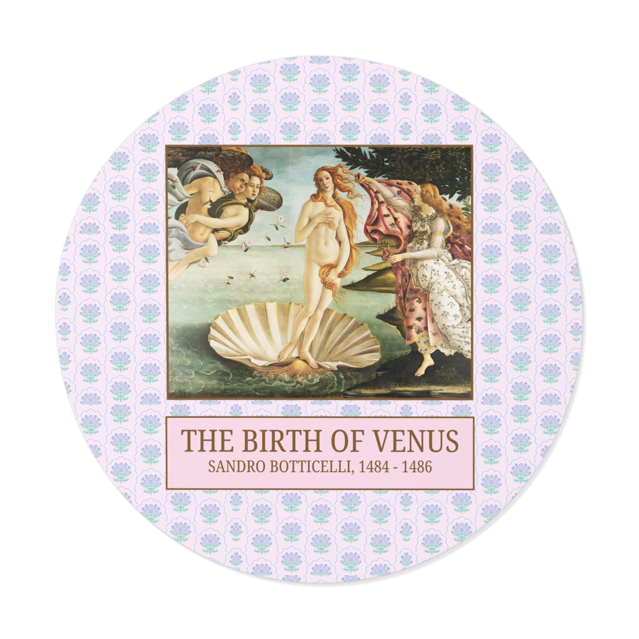 The Birth of Venus, Sandro Botticelli, 15th Century Art History Floral Cottagecore Sticker for Humanities Major, Italian Art Historian Gift - Opal and June