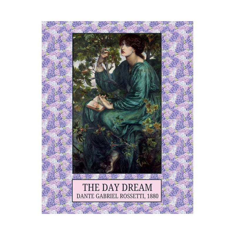 The Day Dream by Dante Gabriel Rossetti, 19th Century Famous Paintings, Pre - Raphaelite Art Movement, Floral Art Poster Print with Hydrangeas - Opal and June