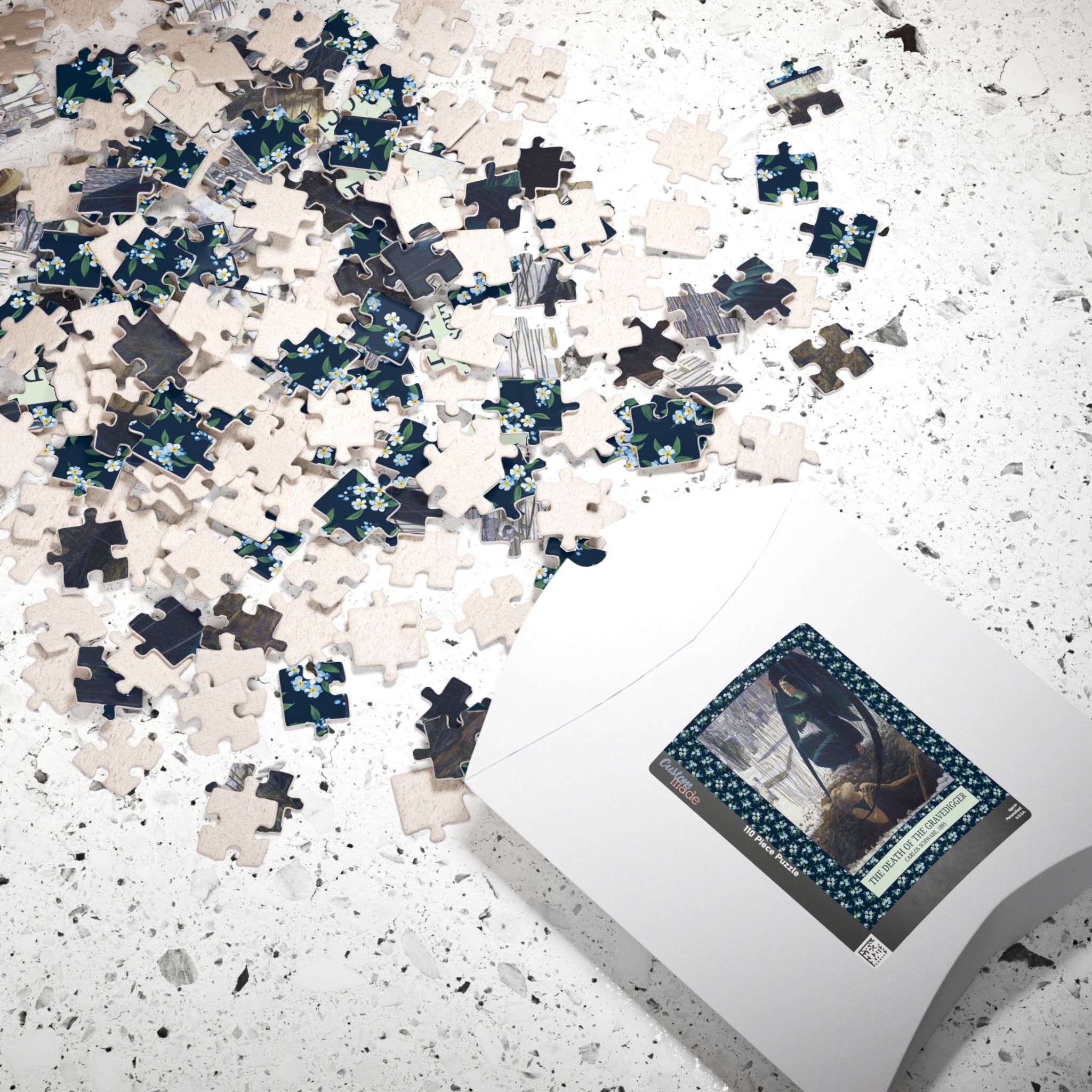 The Death of the Gravedigger by Carlos Schwabe: Spooky Art History Puzzle - Opal and June