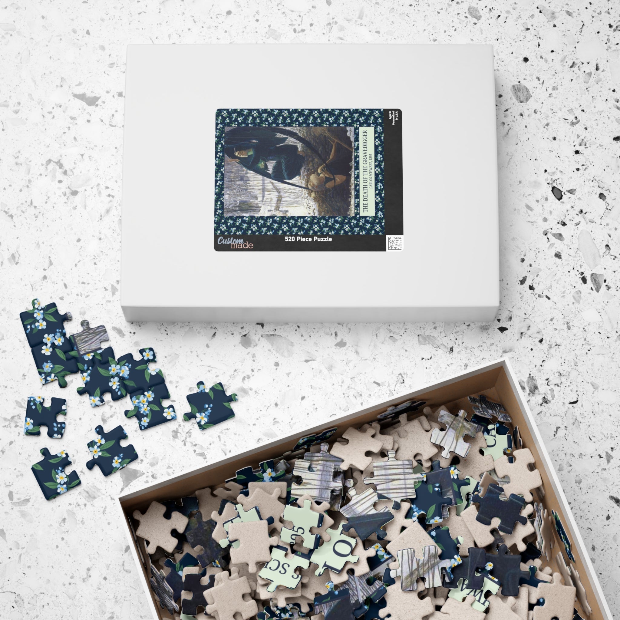 The Death of the Gravedigger by Carlos Schwabe: Spooky Art History Puzzle - Opal and June