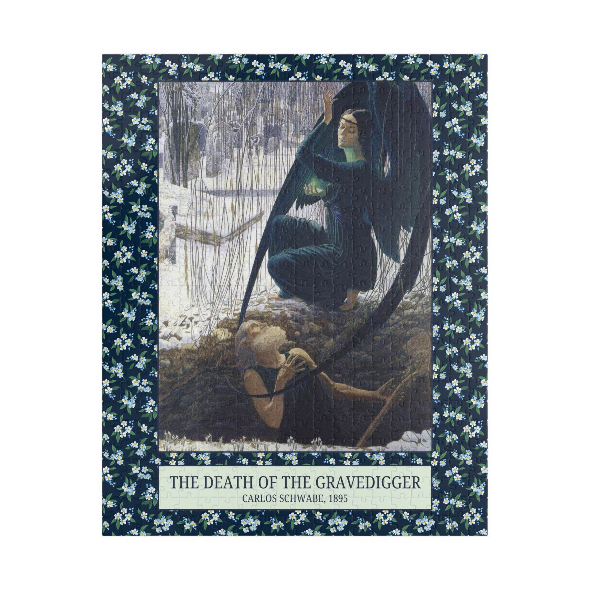 The Death of the Gravedigger by Carlos Schwabe: Spooky Art History Puzzle - Opal and June