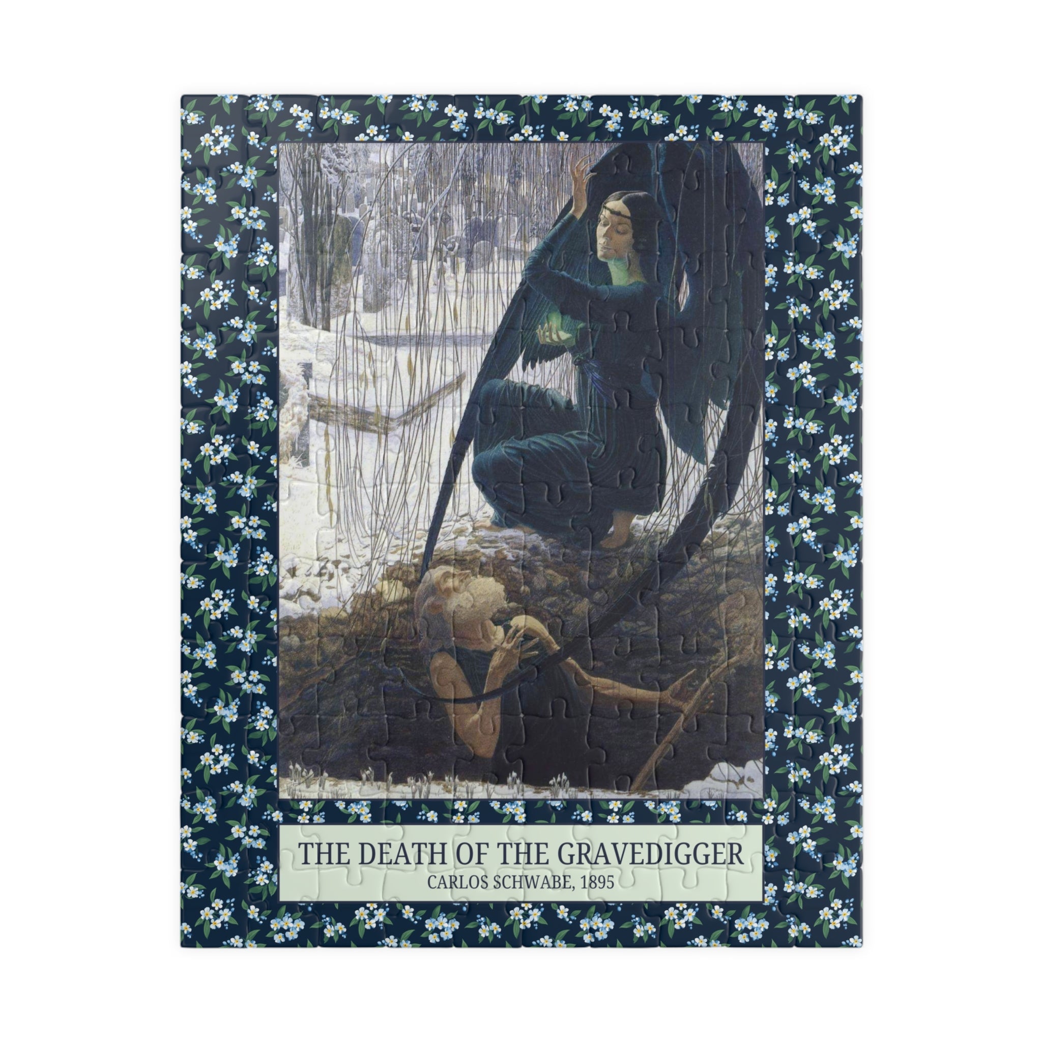 The Death of the Gravedigger by Carlos Schwabe: Spooky Art History Puzzle - Opal and June