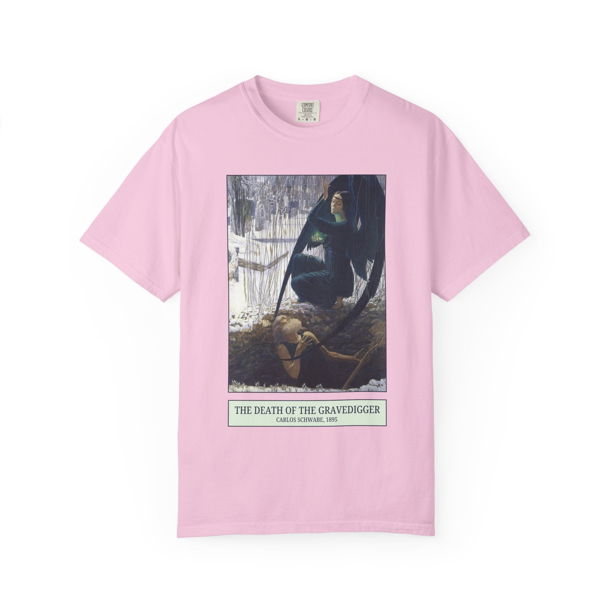 The Death of the Gravedigger by Carlos Schwabe: Spooky Art History Tee for Halloween, 19th Century Famous Painting, Symbolism Art Movement - Opal and June