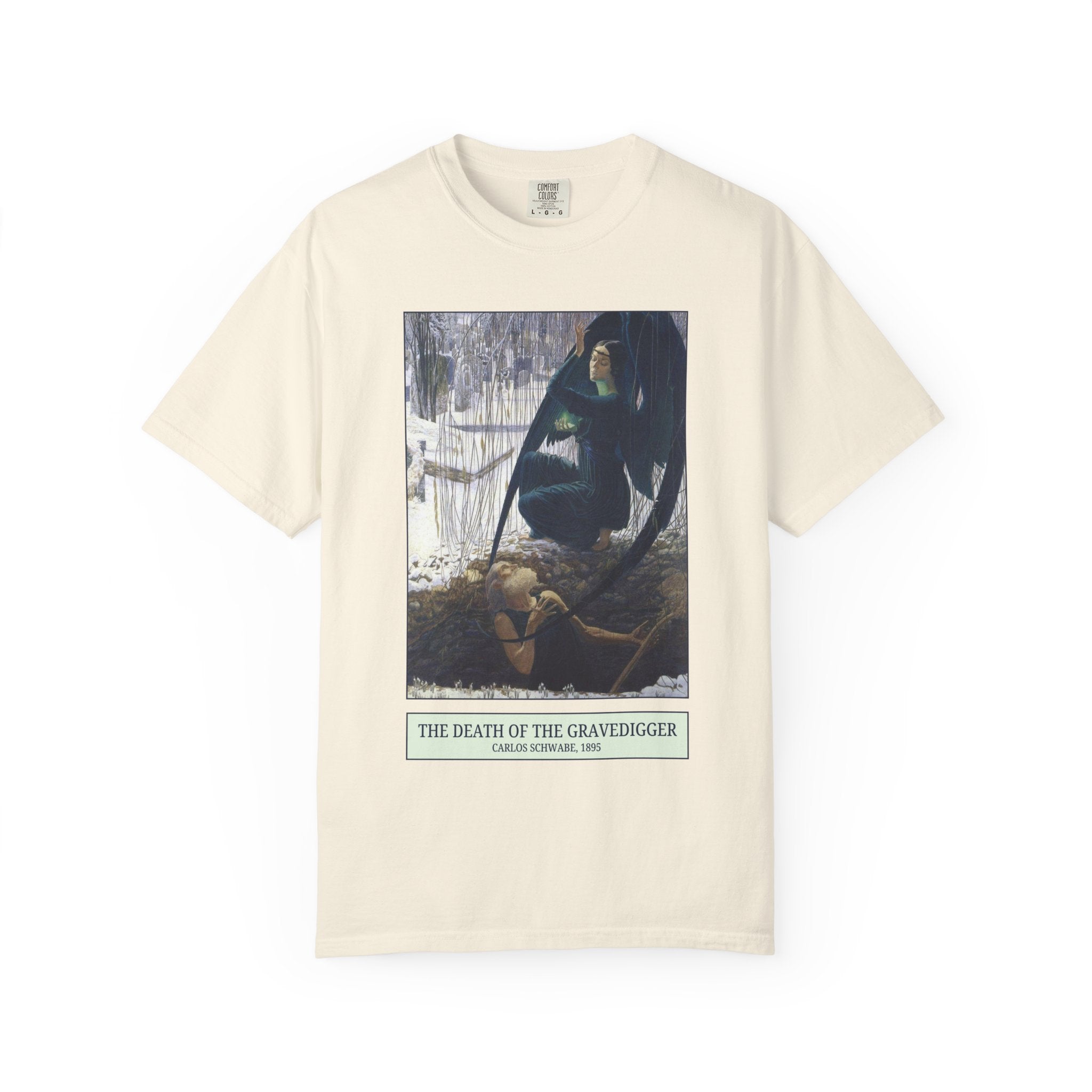 The Death of the Gravedigger by Carlos Schwabe: Spooky Art History Tee for Halloween, 19th Century Famous Painting, Symbolism Art Movement - Opal and June