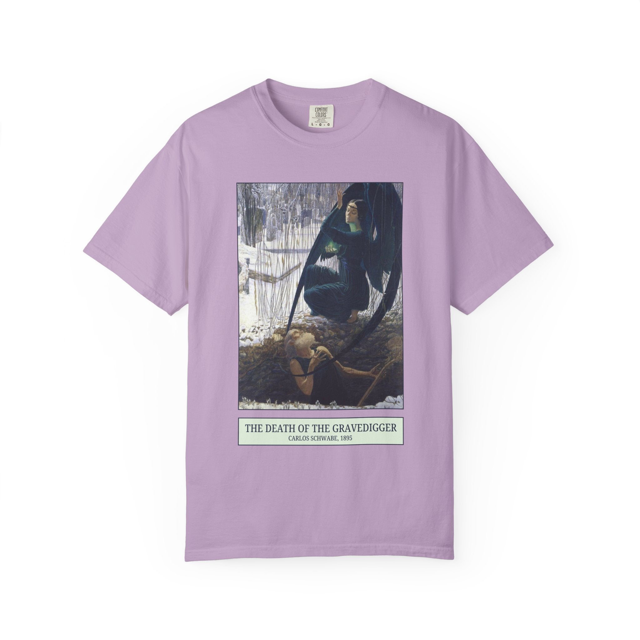 The Death of the Gravedigger by Carlos Schwabe: Spooky Art History Tee for Halloween, 19th Century Famous Painting, Symbolism Art Movement - Opal and June