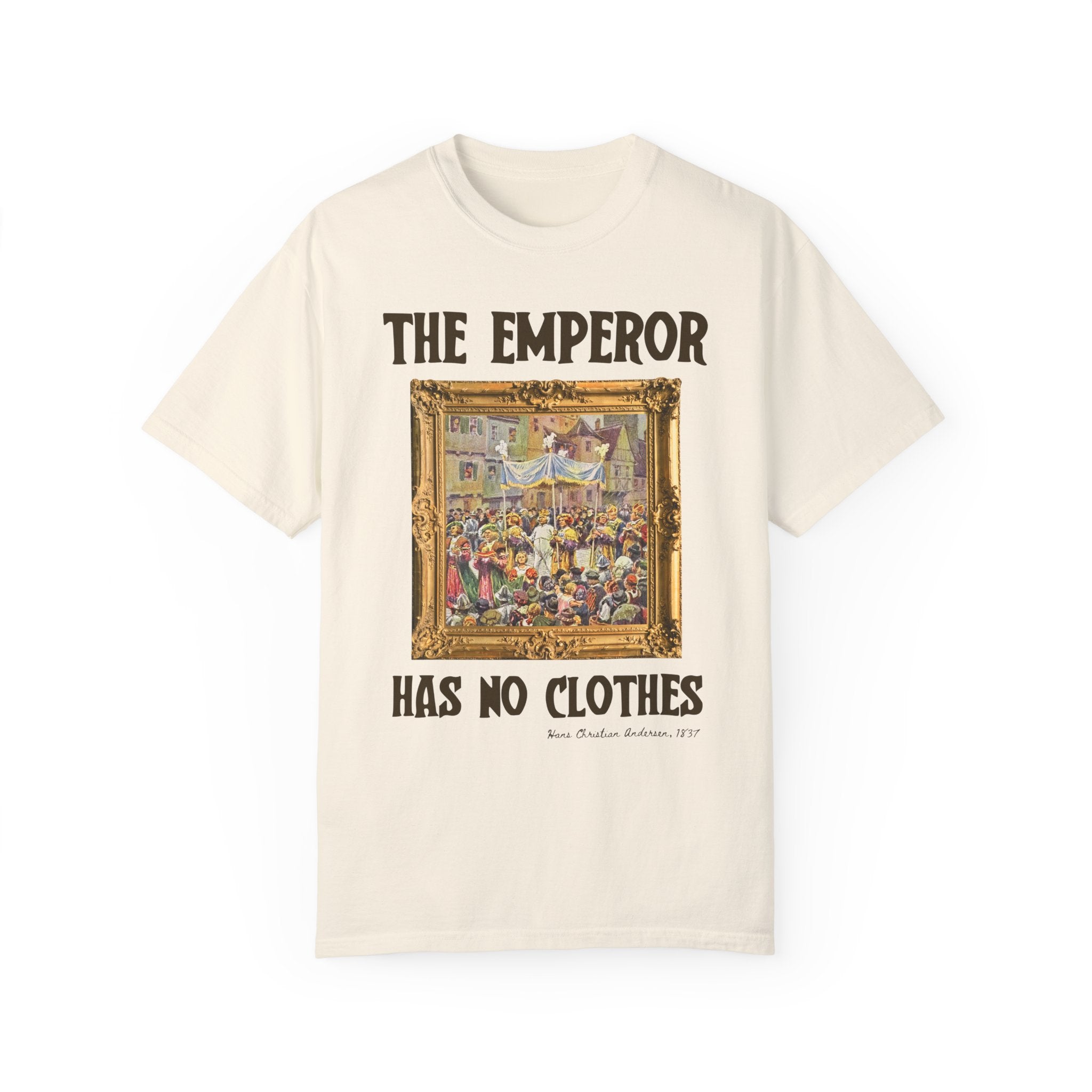 The Emperor Has No Clothes Bookish Art History T-Shirt, Hans Christian Andersen, European Folk Tale Tee for Democratic Socialist or Feminist - Opal and June