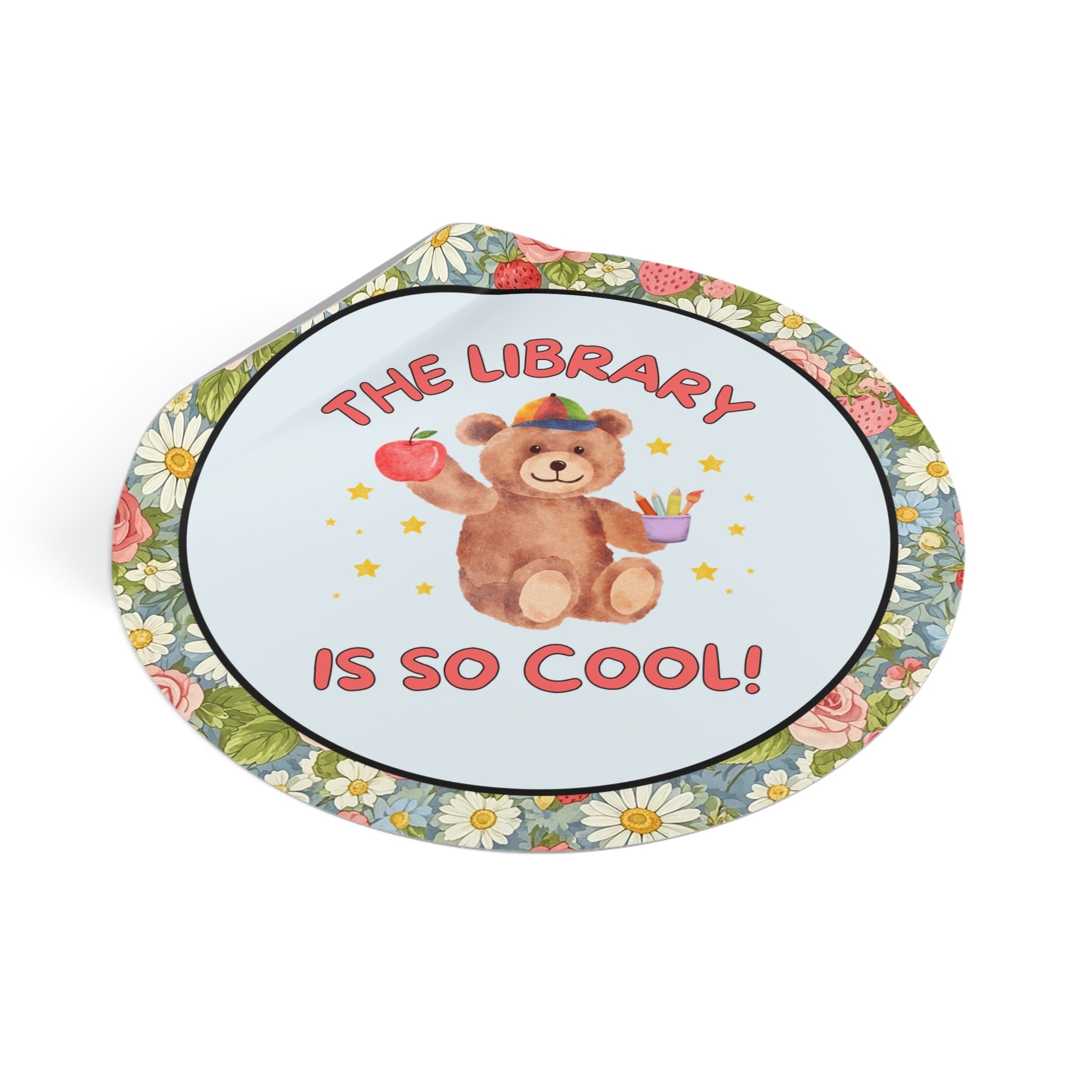 The Library is so Cool! Sticker for School Librarian or Reading Teacher | Funny Teacher Appreciation Small Gift for Librarian or Bookworm - Opal and June