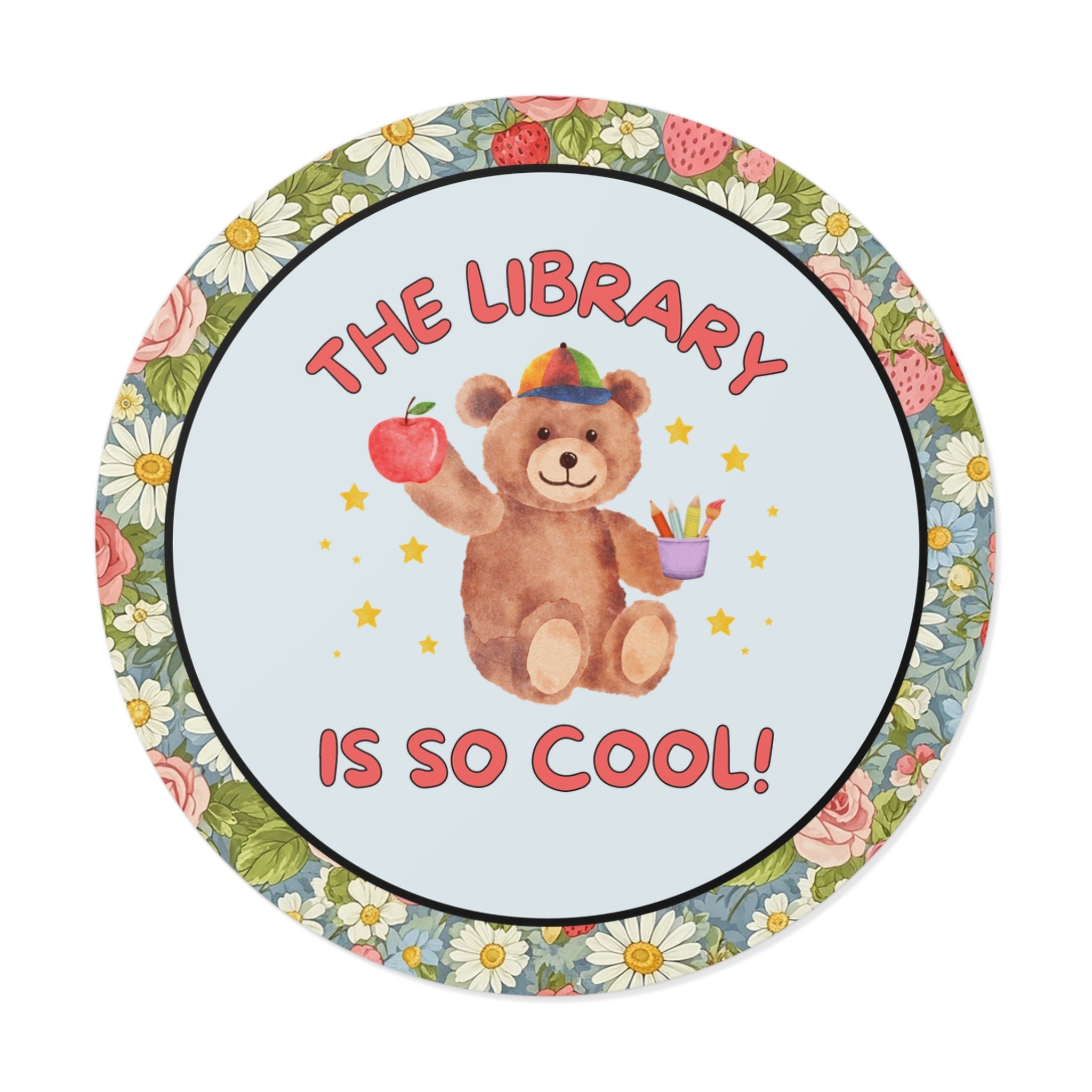 The Library is so Cool! Sticker for School Librarian or Reading Teacher | Funny Teacher Appreciation Small Gift for Librarian or Bookworm - Opal and June