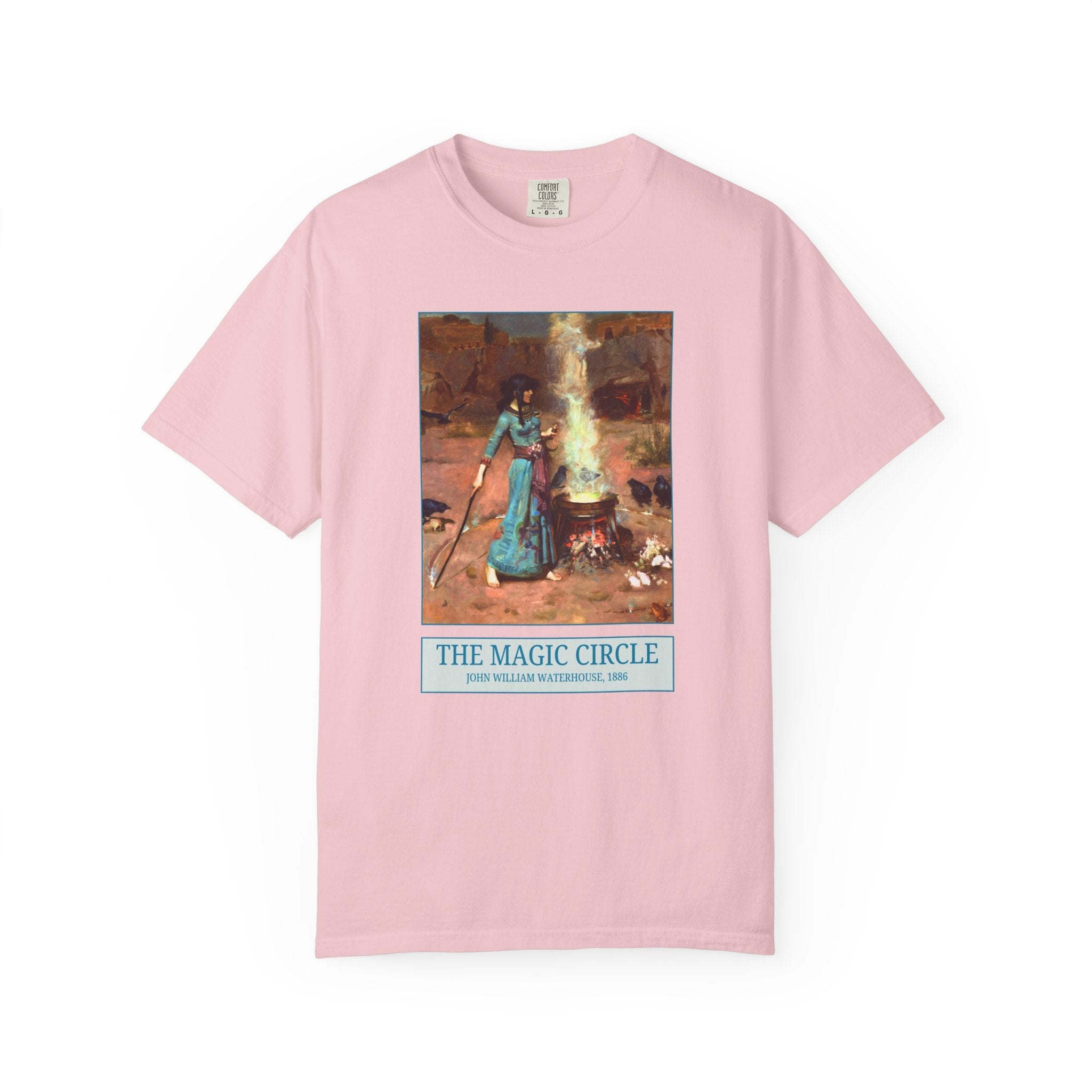 The Magic Circle by John William Waterhouse: Witchy Pre - Raphaelite Painting, Spooky Season Art History Tee Shirt for Humanities Teacher - Opal and June