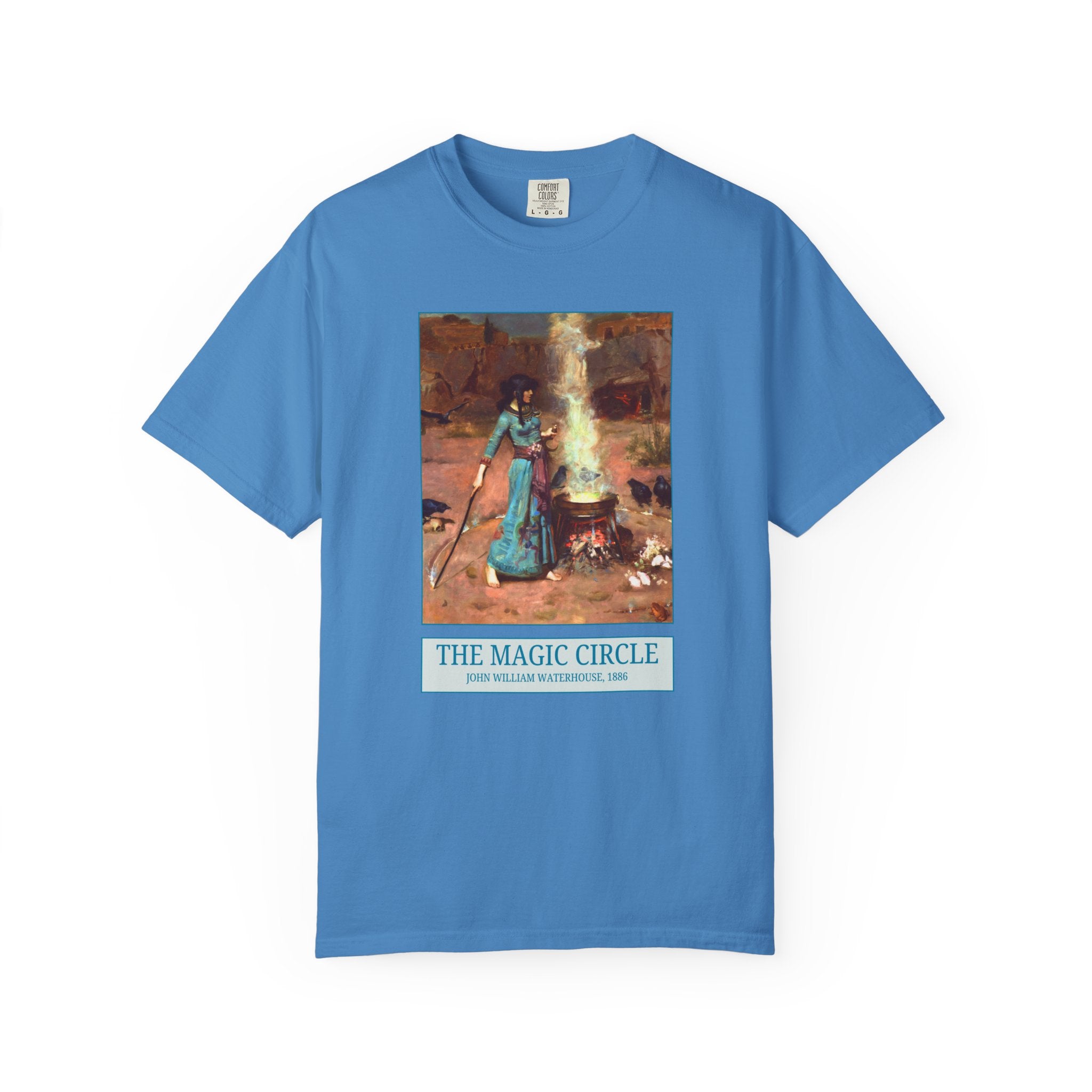 The Magic Circle by John William Waterhouse: Witchy Pre - Raphaelite Painting, Spooky Season Art History Tee Shirt for Humanities Teacher - Opal and June