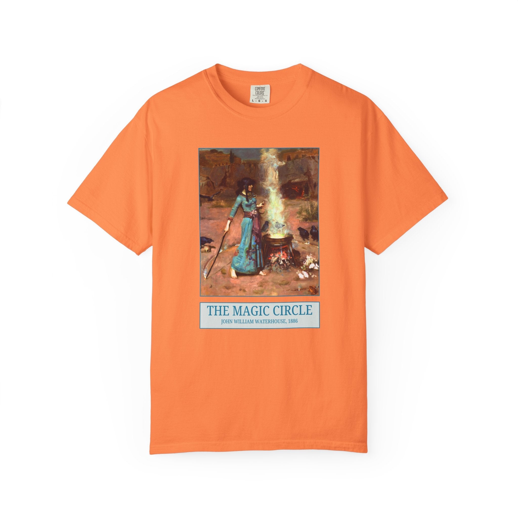 The Magic Circle by John William Waterhouse: Witchy Pre - Raphaelite Painting, Spooky Season Art History Tee Shirt for Humanities Teacher - Opal and June