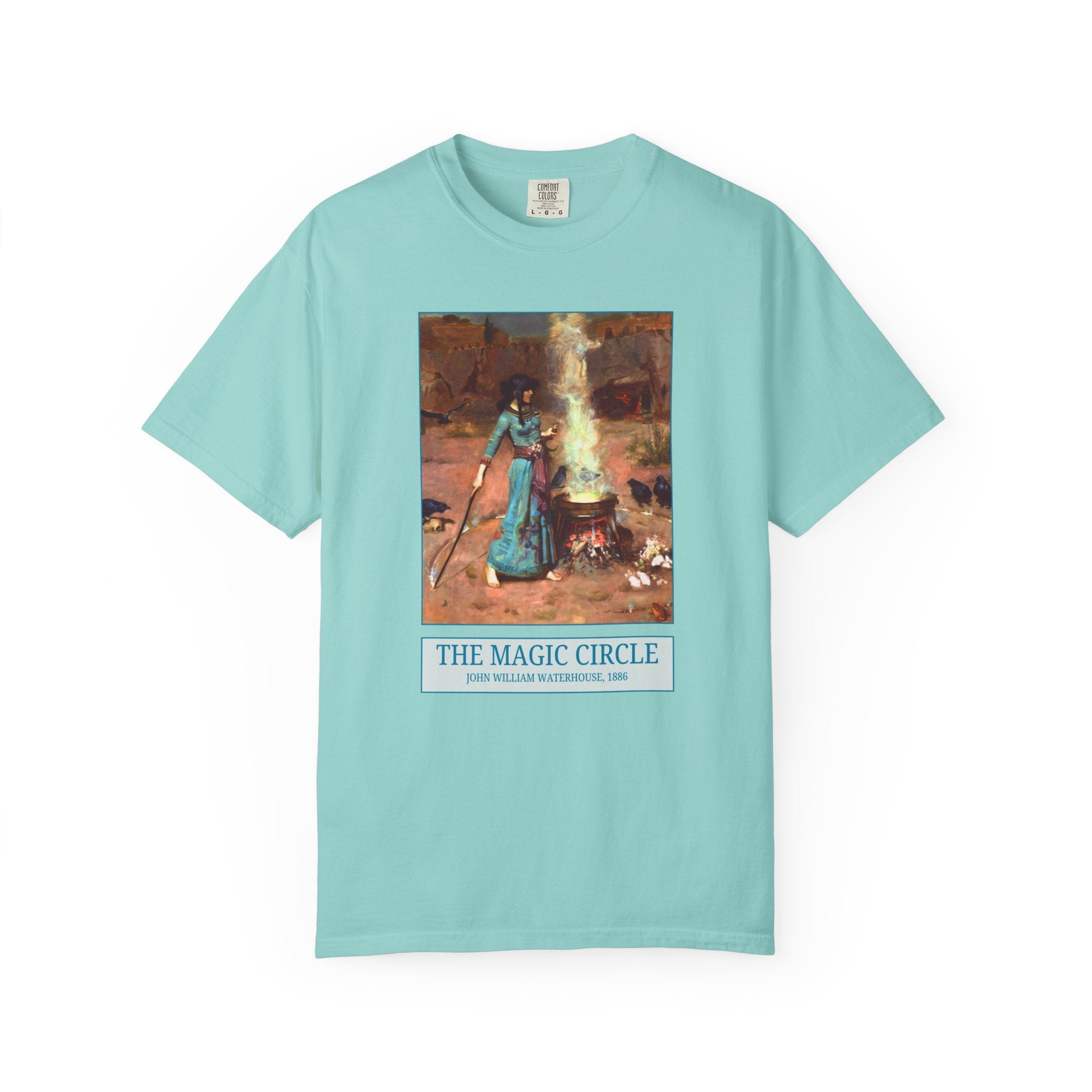 The Magic Circle by John William Waterhouse: Witchy Pre - Raphaelite Painting, Spooky Season Art History Tee Shirt for Humanities Teacher - Opal and June