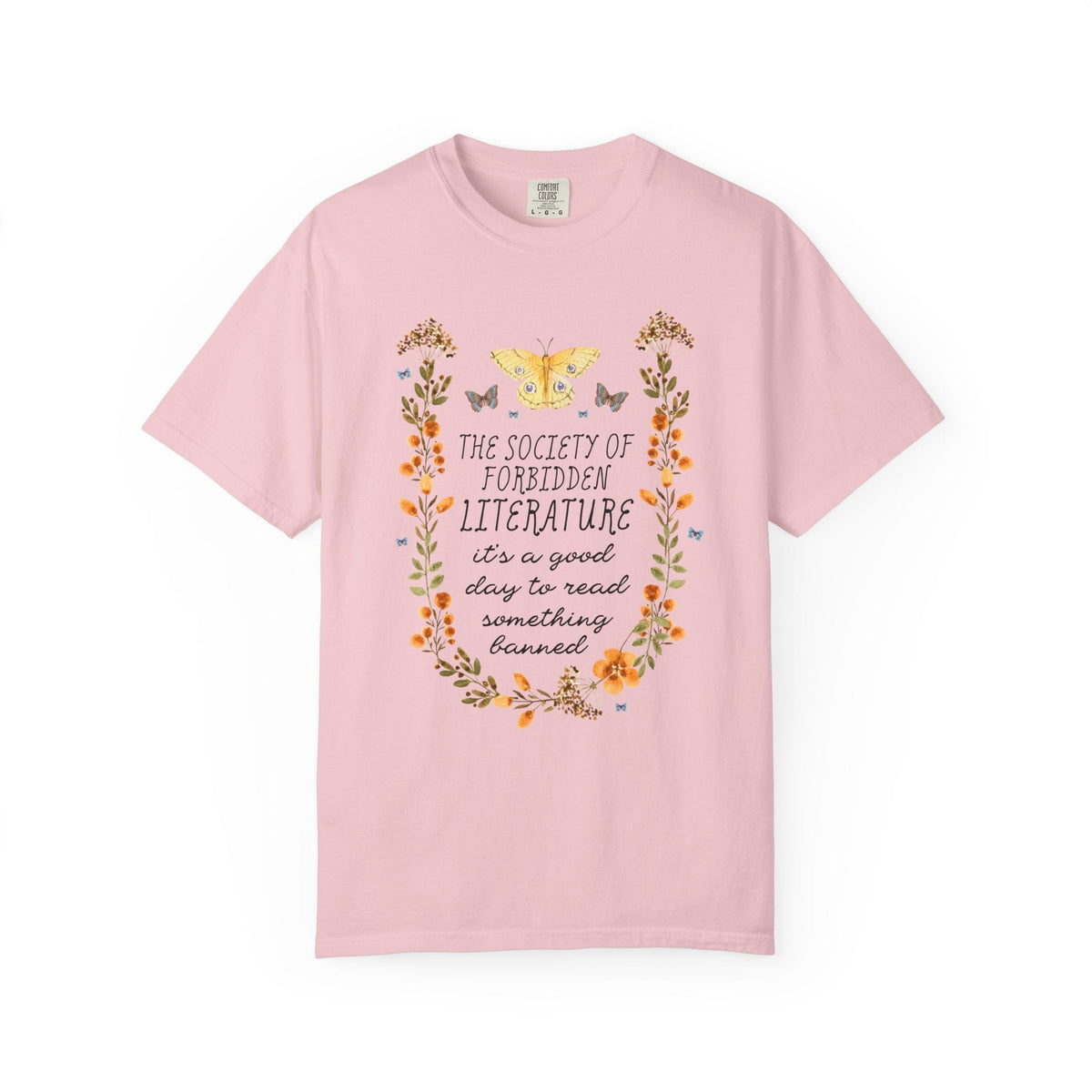 The Society of Forbidden Literature: It's a Good Day to Read Something Banned | Cute Whimsy Fairycore Read Banned Books T-Shirt for Reader - Opal and June