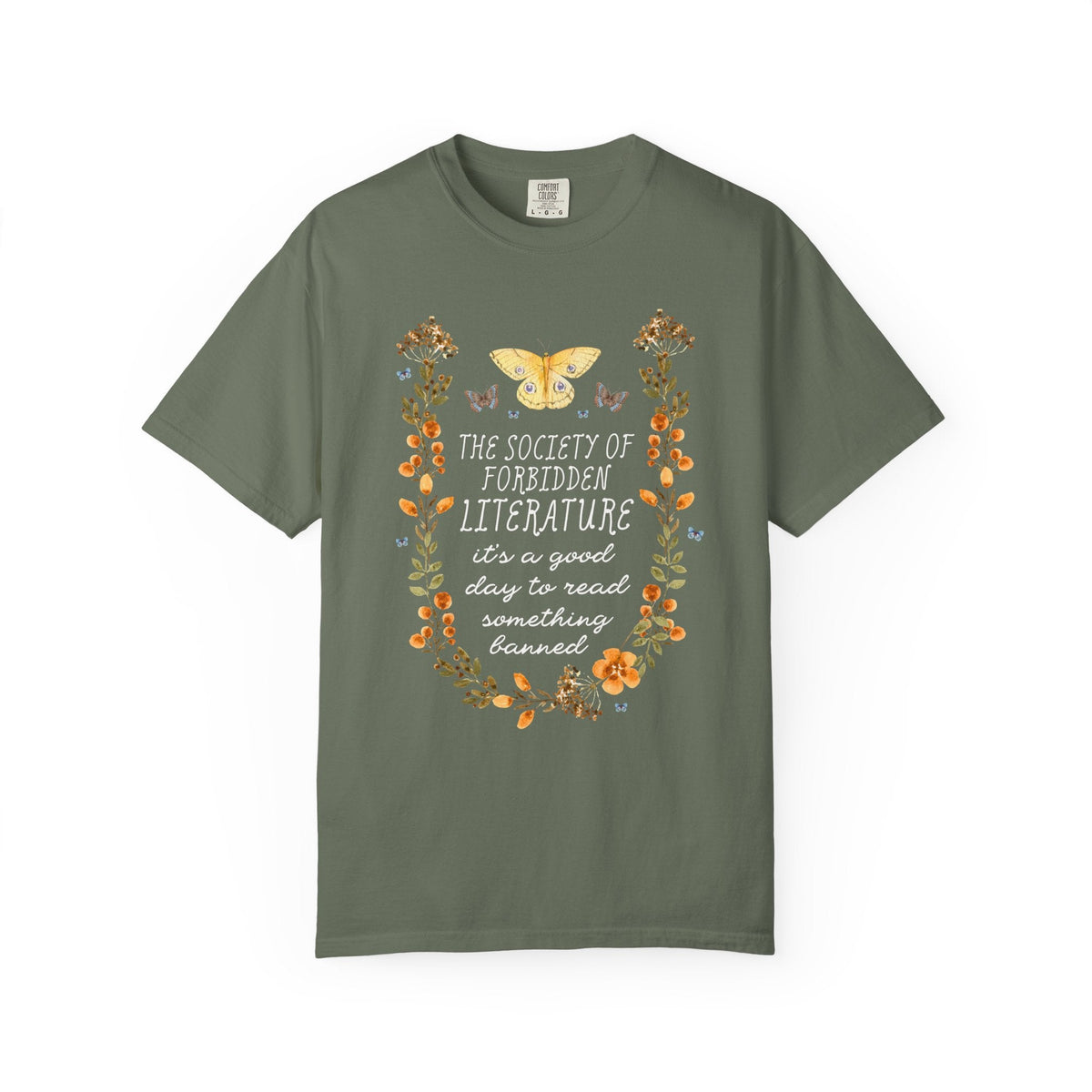 The Society of Forbidden Literature: It's a Good Day to Read Something Banned | Cute Whimsy Fairycore Read Banned Books T-Shirt for Reader - Opal and June