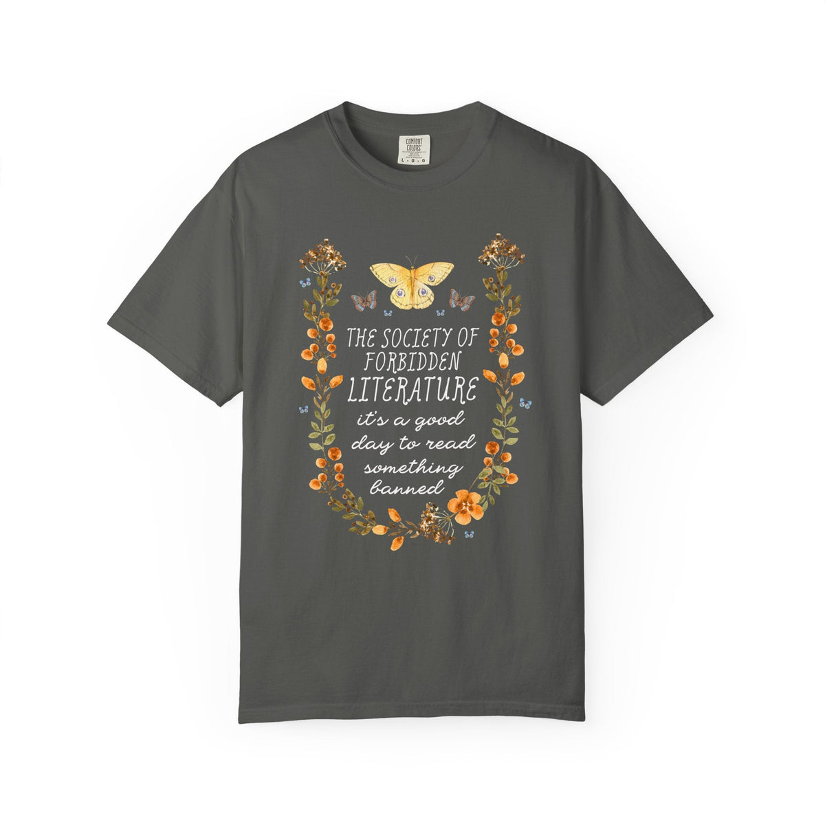 The Society of Forbidden Literature: It's a Good Day to Read Something Banned | Cute Whimsy Fairycore Read Banned Books T-Shirt for Reader - Opal and June