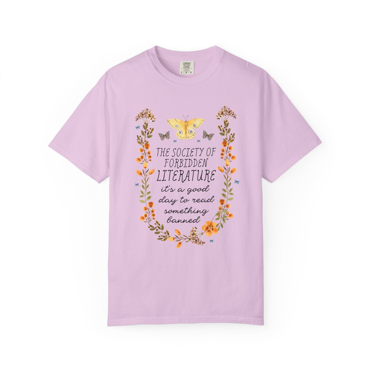 The Society of Forbidden Literature: It's a Good Day to Read Something Banned | Cute Whimsy Fairycore Read Banned Books T-Shirt for Reader - Opal and June