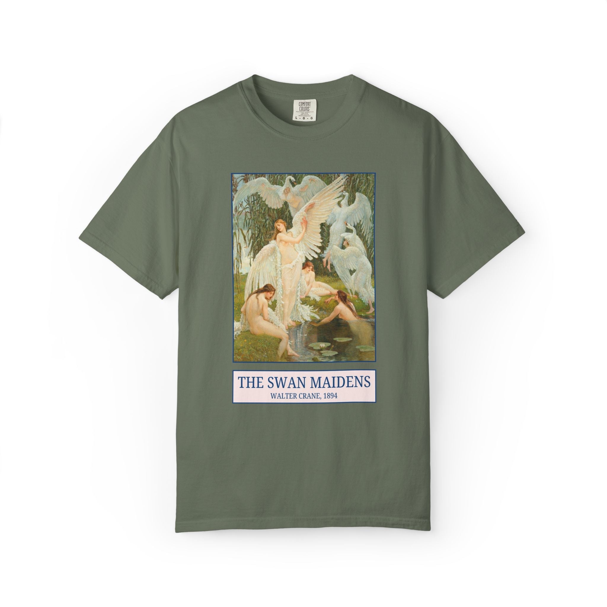 The Swan Maidens by Walter Crane: 19th Century Art History Buff T-Shirt, 19th Century Famous Painting, Art and Crafts Movement 1800s Artist - Opal and June