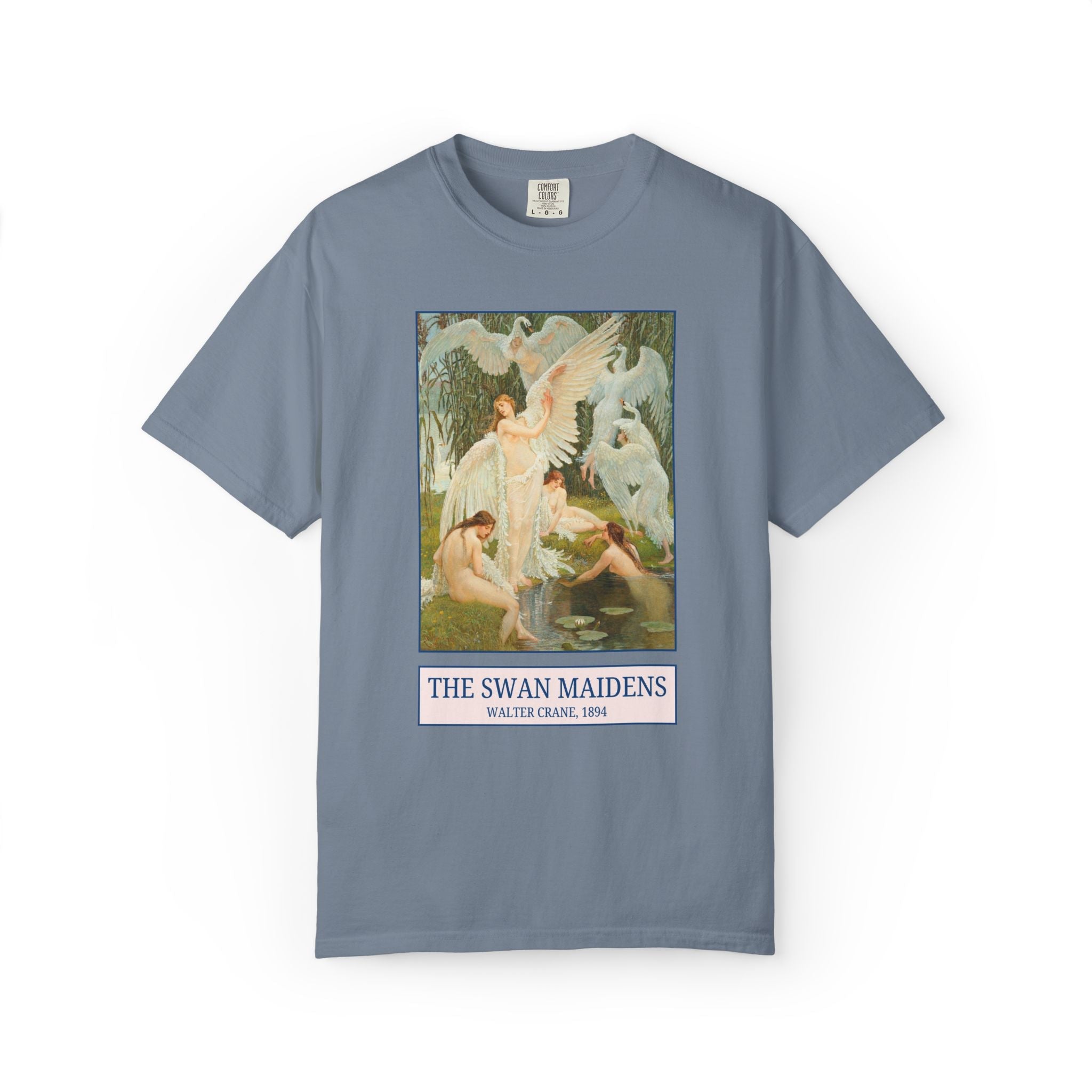 The Swan Maidens by Walter Crane: 19th Century Art History Buff T-Shirt, 19th Century Famous Painting, Art and Crafts Movement 1800s Artist - Opal and June