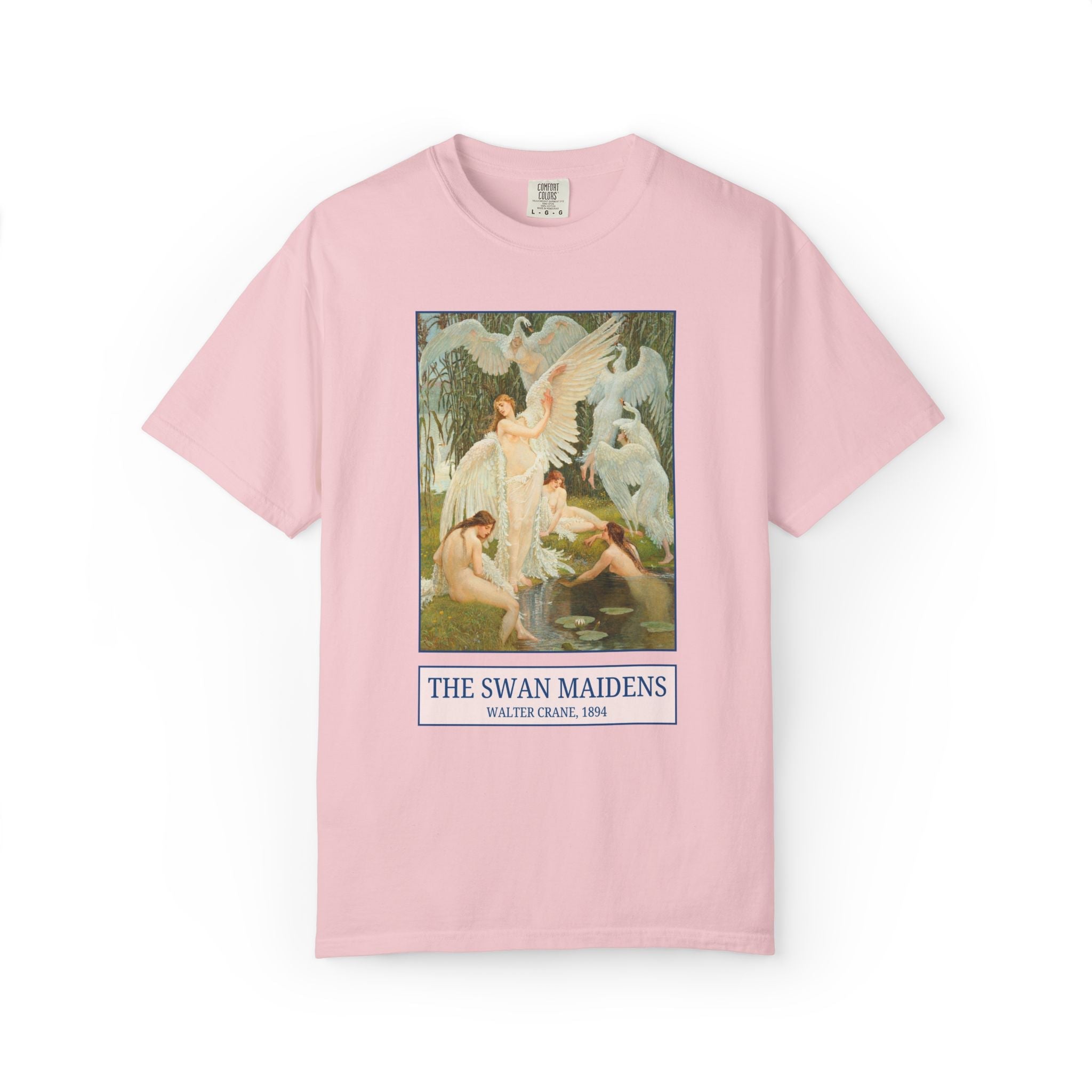 The Swan Maidens by Walter Crane: 19th Century Art History Buff T-Shirt, 19th Century Famous Painting, Art and Crafts Movement 1800s Artist - Opal and June