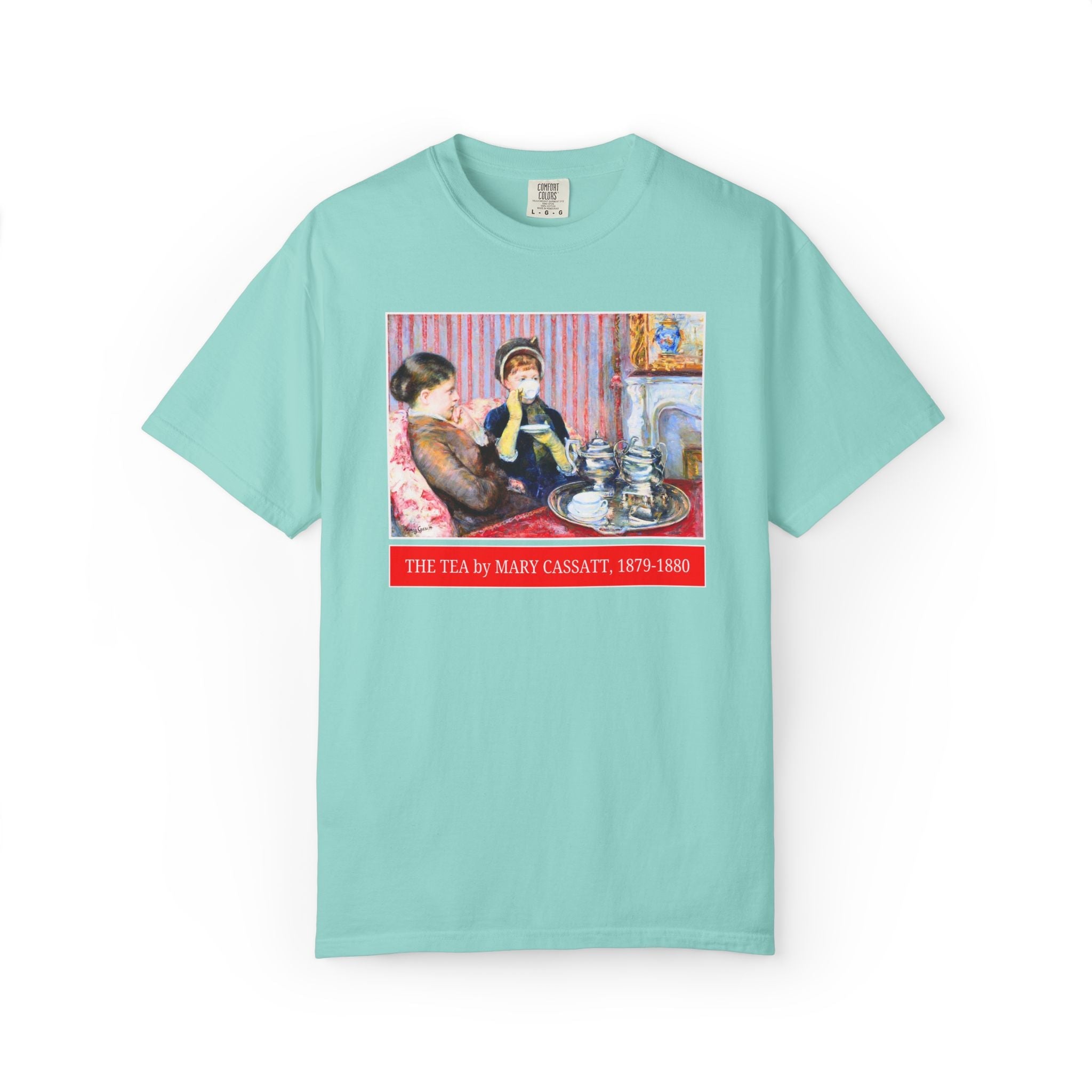 The Tea by Mary Cassatt Art History Lover Tee Shirt: Cute Women's History T-Shirt, Famous Painting by American Female Impressionist Painter - Opal and June