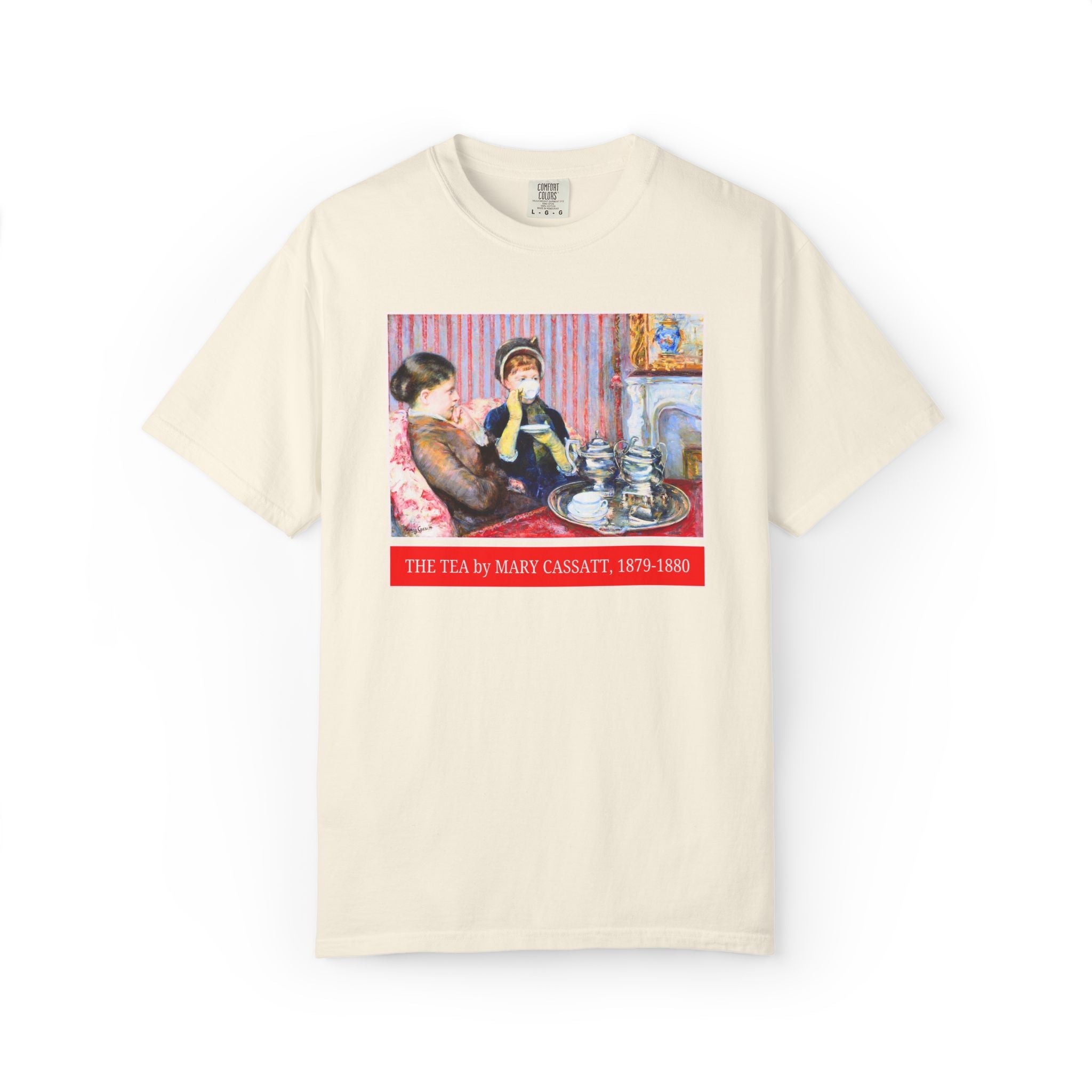 The Tea by Mary Cassatt Art History Lover Tee Shirt: Cute Women's History T-Shirt, Famous Painting by American Female Impressionist Painter - Opal and June