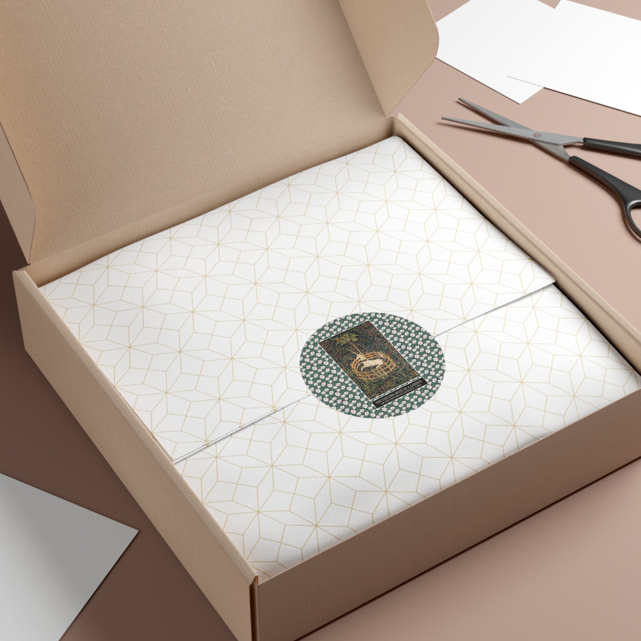 The Unicorn Rests in a Garden or The Unicorn in Captivity, Boho Aesthetic Art History Sticker, Early 16th Century Artwork, Humanities Major - Opal and June