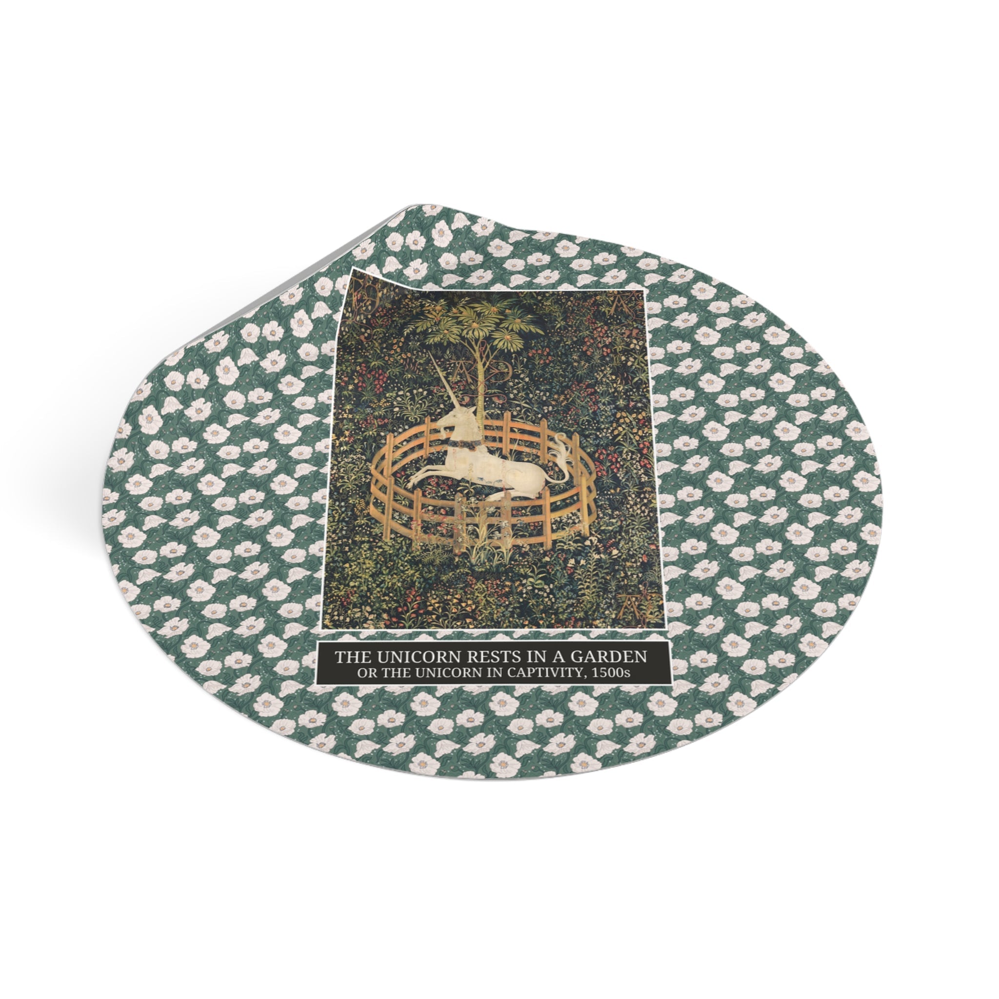 The Unicorn Rests in a Garden or The Unicorn in Captivity, Boho Aesthetic Art History Sticker, Early 16th Century Artwork, Humanities Major - Opal and June