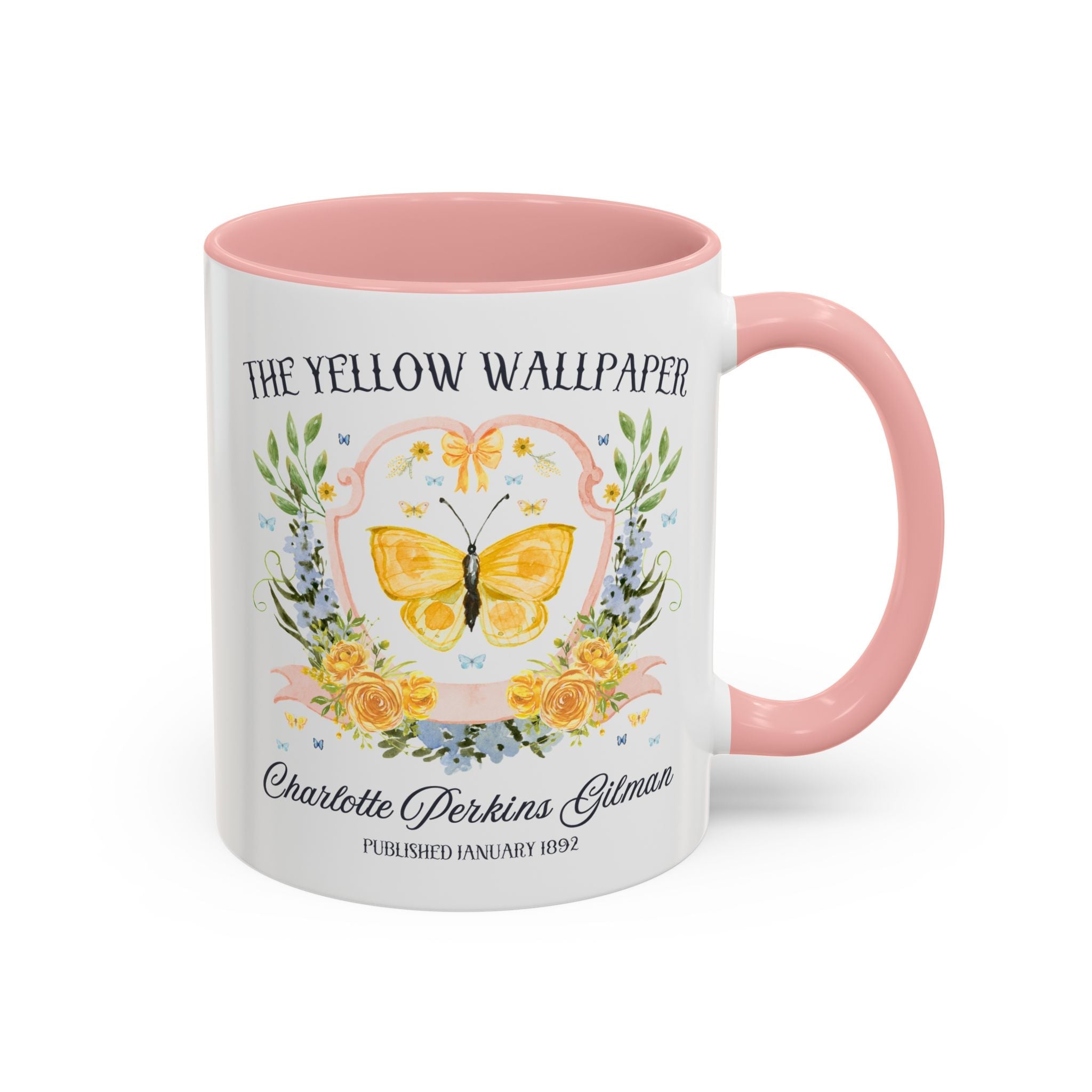 The Yellow Wallpaper by Charlotte Perkins Gilman Coffee Mug, Feminist Bookish 11 Oz Mug for American Literature Professor, 19th Century Short Stories - Opal and June