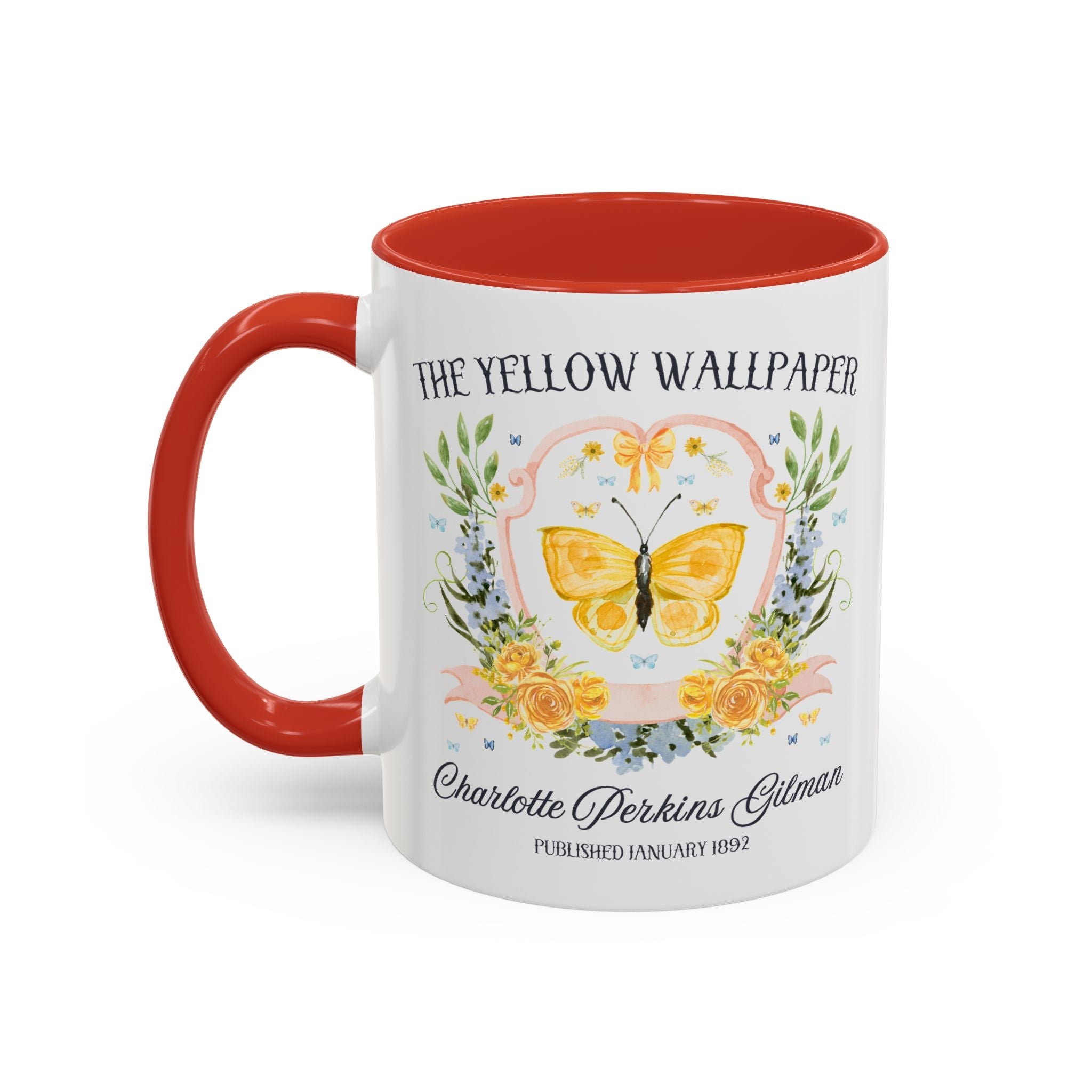 The Yellow Wallpaper by Charlotte Perkins Gilman Coffee Mug, Feminist Bookish 11 Oz Mug for American Literature Professor, 19th Century Short Stories - Opal and June