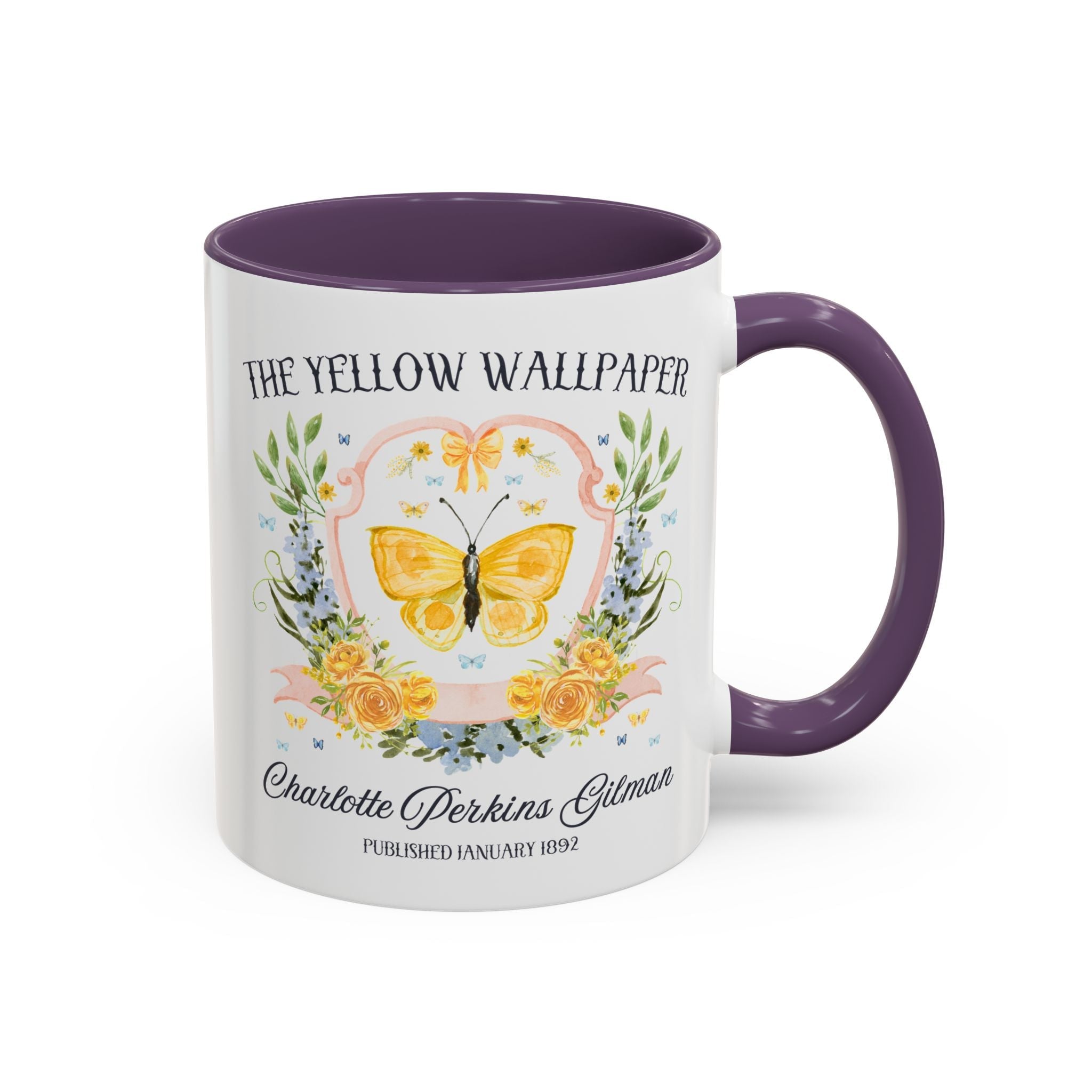 The Yellow Wallpaper by Charlotte Perkins Gilman Coffee Mug, Feminist Bookish 11 Oz Mug for American Literature Professor, 19th Century Short Stories - Opal and June