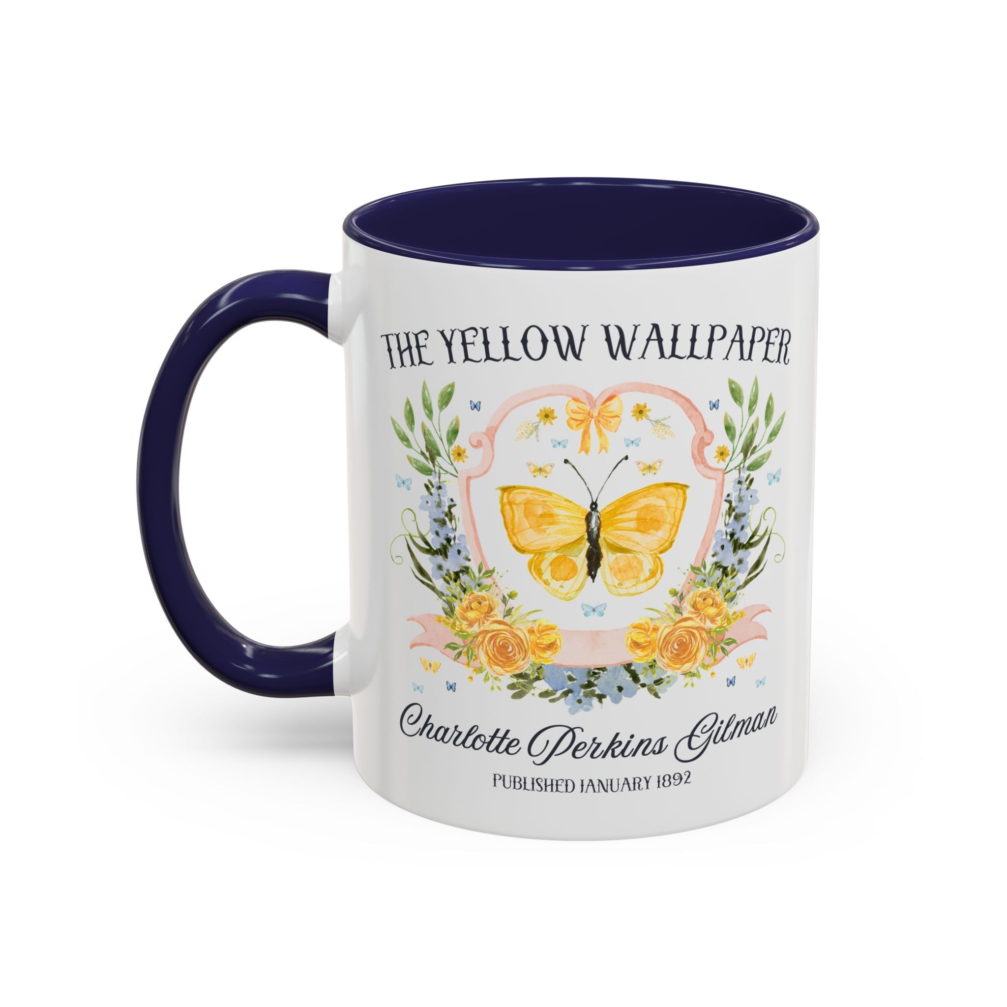 The Yellow Wallpaper by Charlotte Perkins Gilman Coffee Mug, Feminist Bookish 11 Oz Mug for American Literature Professor, 19th Century Short Stories - Opal and June