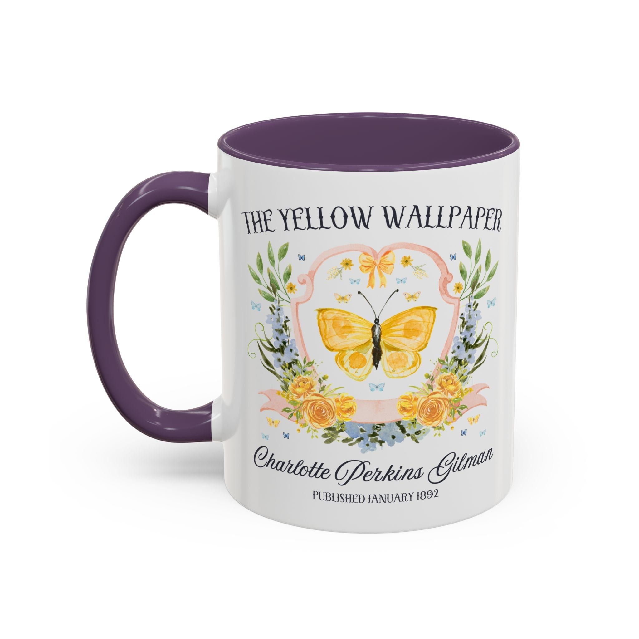 The Yellow Wallpaper by Charlotte Perkins Gilman Coffee Mug, Feminist Bookish 11 Oz Mug for American Literature Professor, 19th Century Short Stories - Opal and June