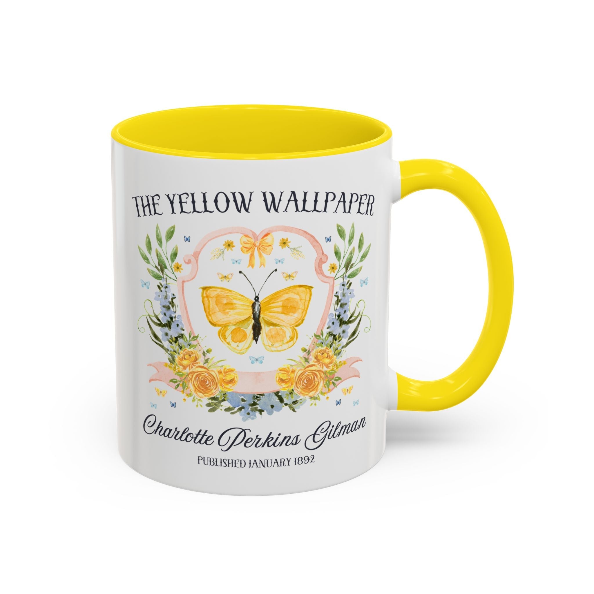 The Yellow Wallpaper by Charlotte Perkins Gilman Coffee Mug, Feminist Bookish 11 Oz Mug for American Literature Professor, 19th Century Short Stories - Opal and June