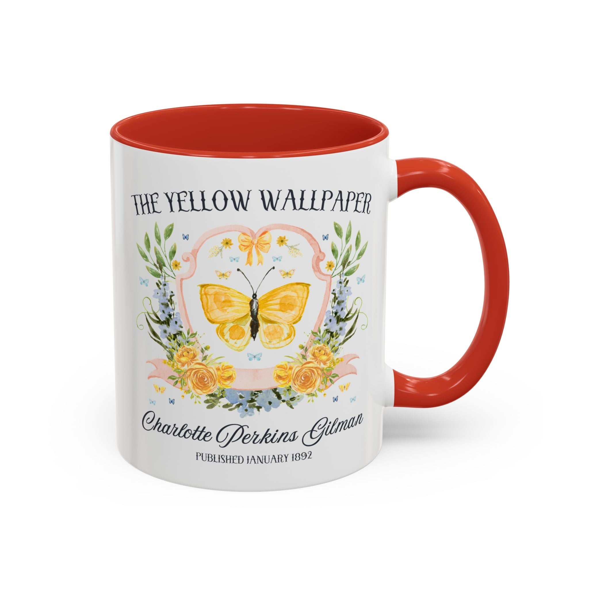 The Yellow Wallpaper by Charlotte Perkins Gilman Coffee Mug, Feminist Bookish 11 Oz Mug for American Literature Professor, 19th Century Short Stories - Opal and June