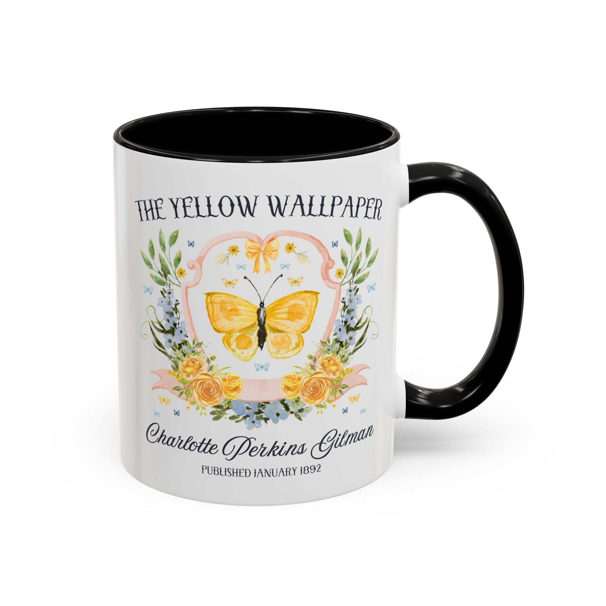The Yellow Wallpaper by Charlotte Perkins Gilman Coffee Mug, Feminist Bookish 11 Oz Mug for American Literature Professor, 19th Century Short Stories - Opal and June