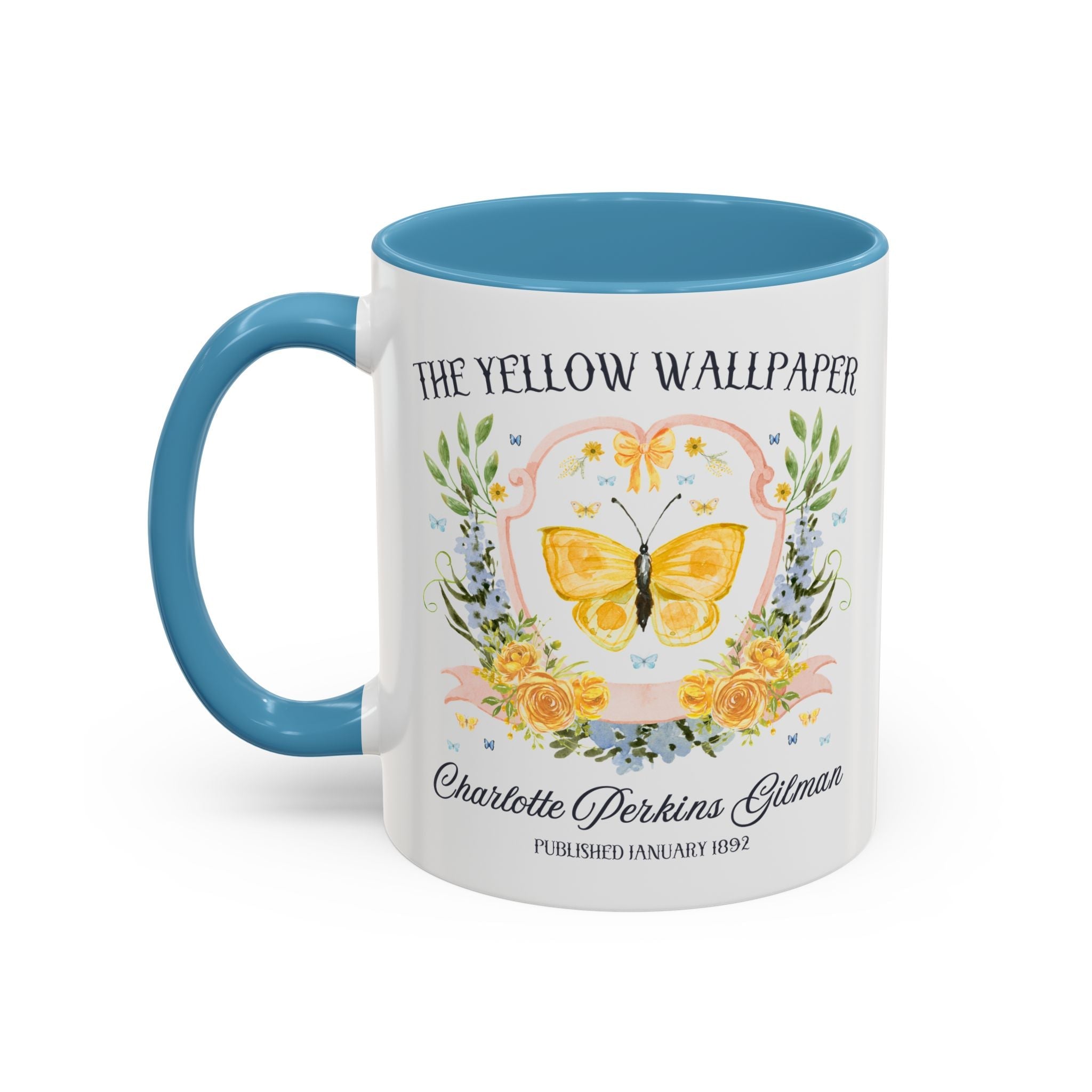 The Yellow Wallpaper by Charlotte Perkins Gilman Coffee Mug, Feminist Bookish 11 Oz Mug for American Literature Professor, 19th Century Short Stories - Opal and June