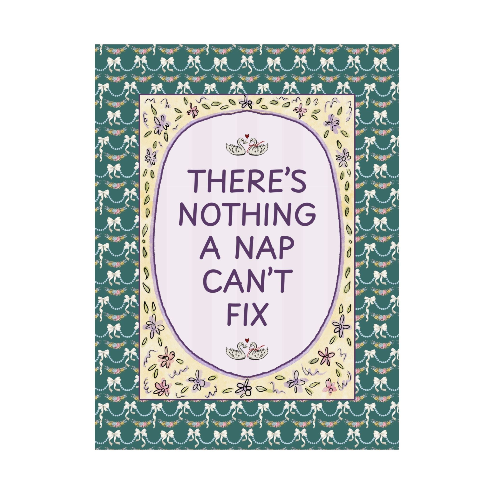 There's Nothing a Nap Can't Fix Poster Print: Colorful Maximalist Wall Poster for Friend Who Loves Naps, Cute Napping Nursery or Room Decor - Opal and June