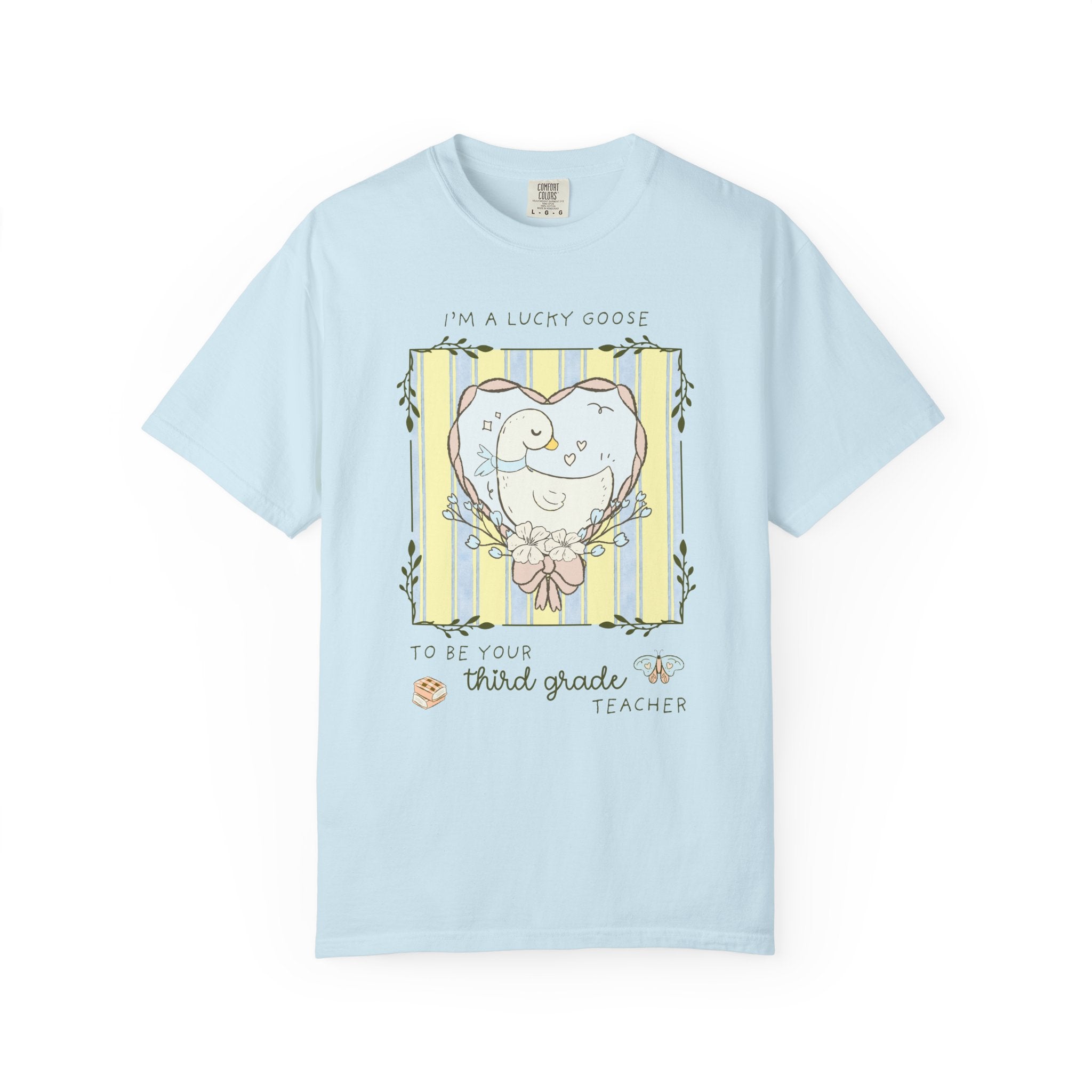 Third Grade Back to School Silly Goose Teacher Tee Shirt, Cute Cottagecore Animal Lover Tee for Meet the Teacher Night, 3rd Grade Crew Tee - Opal and June