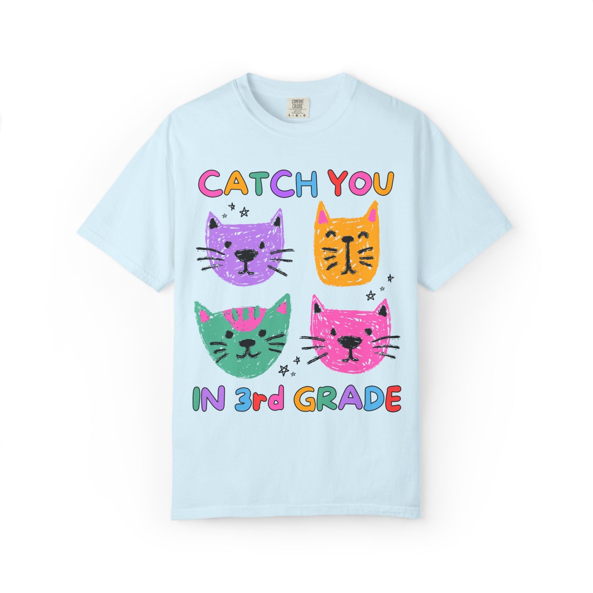 Third Grade Cat Lover Tee Shirt: Catch You in 3rd Grade | Cute Matching Teacher T-Shirt for Back to School or New School Year, Animal Lover - Opal and June
