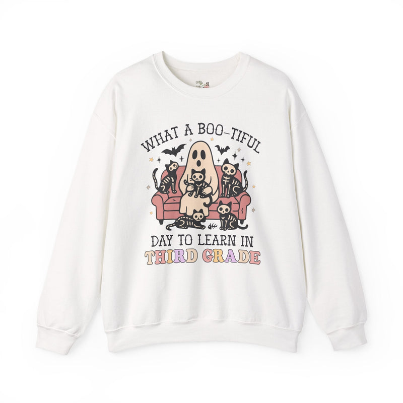 Third Grade Halloween Teacher Sweatshirt, Cute Spooky Cats, Matching Teacher Shirt for Halloween, Nostalgic Halloween Funny Saying Shirt - Opal and June