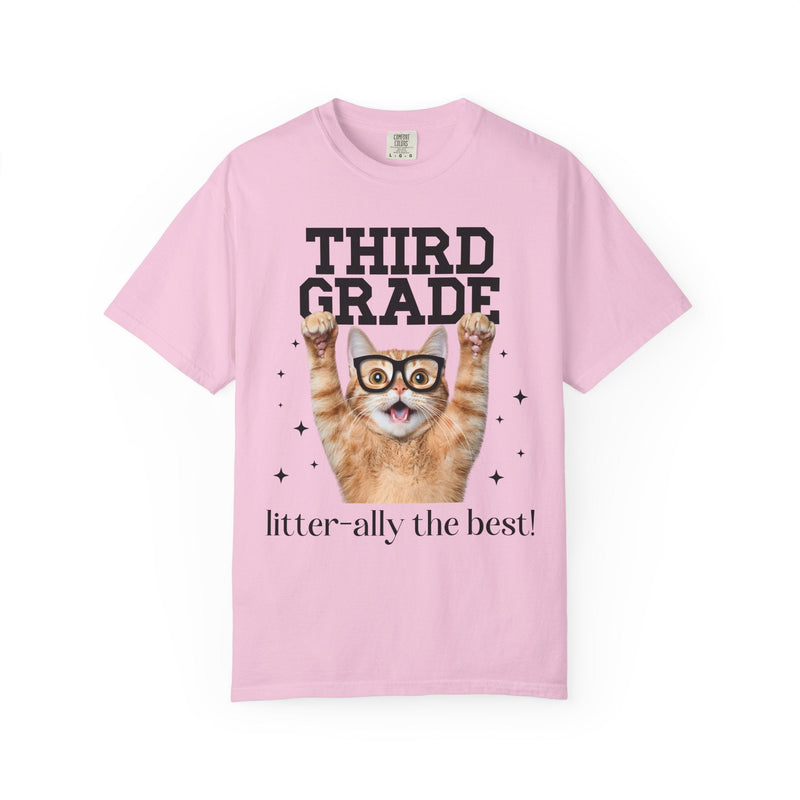 Third Grade Teacher Cat Lover Tee Shirt for Back to School, Funny Saying Cat Mom or Cat Dad Gift, First Day of School Teacher Team Shirt - Opal and June