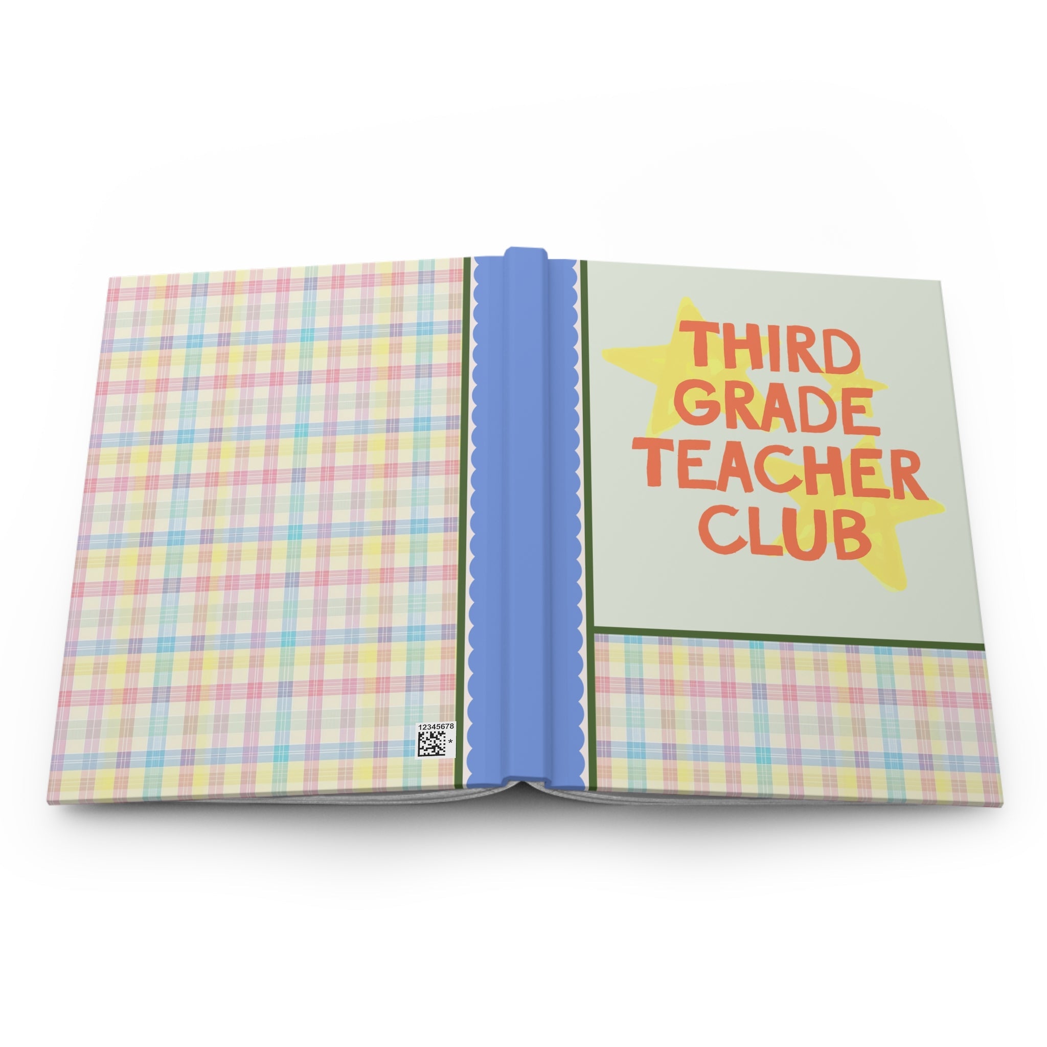 Third Grade Teacher Club Notebook for Back to School, Cute First Day of Third Grade Teacher Hardcover Journal with Stars, Cute 90s Aesthetic - Opal and June