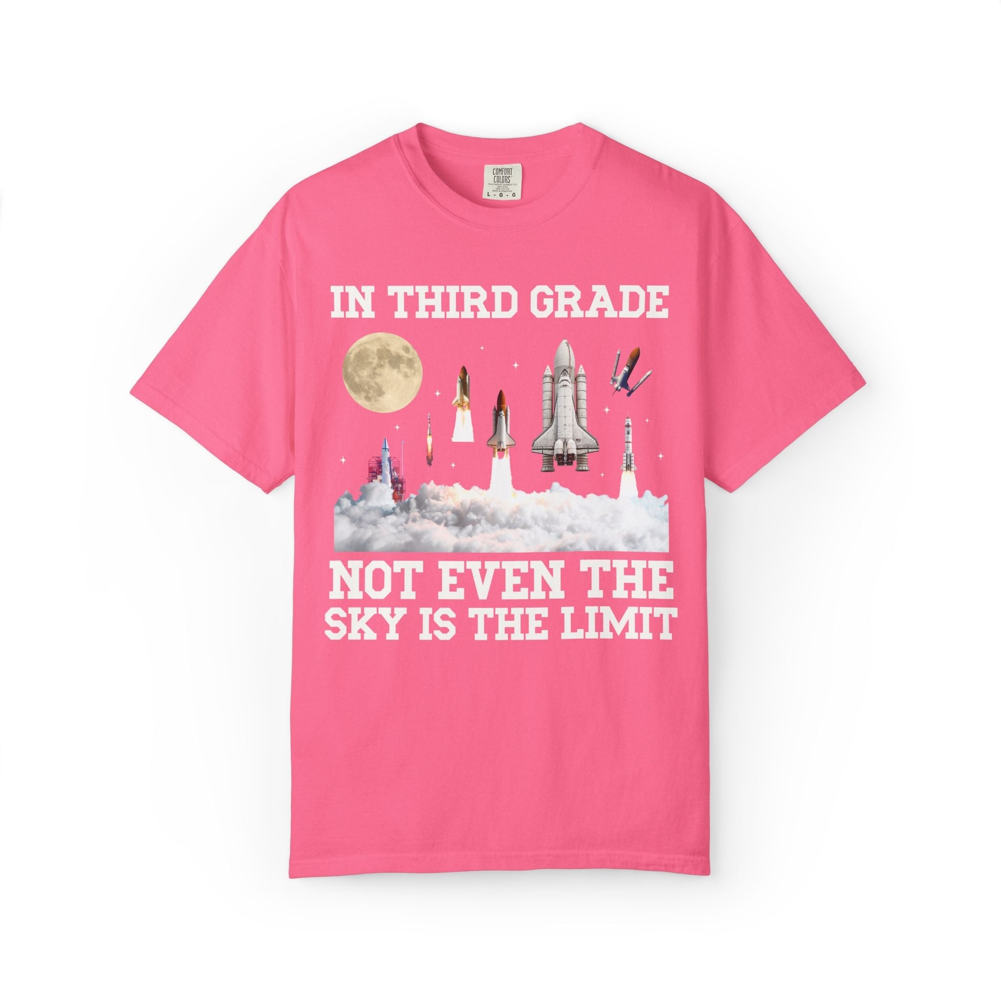 Third Grade Teacher Space Lover Tee Shirt with Rocket Ships - Opal and June