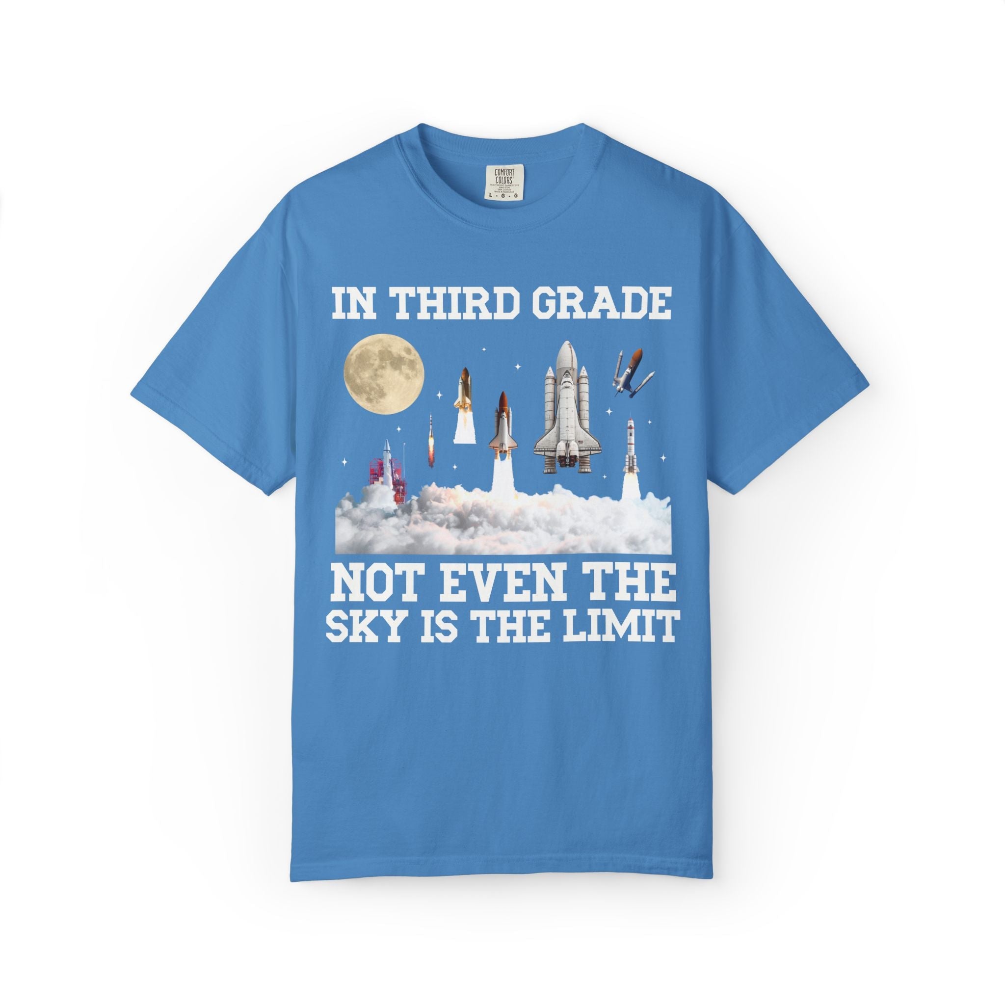 Third Grade Teacher Space Lover Tee Shirt with Rocket Ships - Opal and June