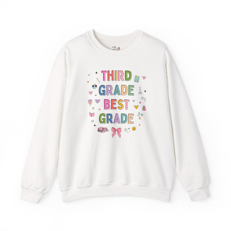 Third Grade Teacher Sweatshirt, Cute 90s Aesthetic Doodles, Colorful Matching Teacher Crewneck for Third Grade Crew, New Teacher Present - Opal and June
