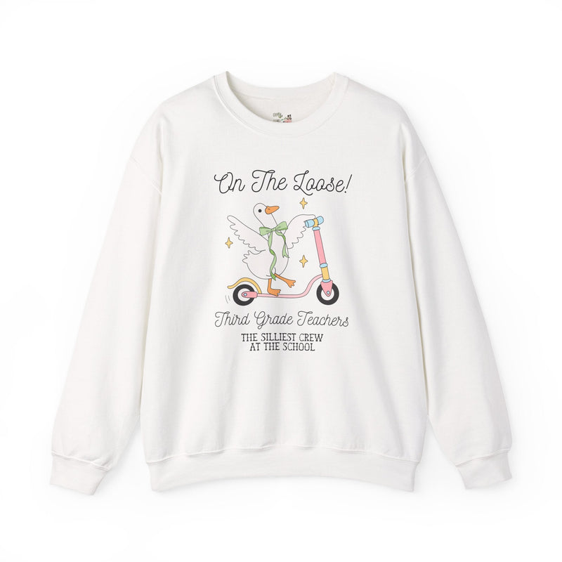 Third Grade Teacher Sweatshirt for Back to School, Matching Meet the Teacher Crewneck for First Day of School, Silly Goose Animal Lover Gift - Opal and June