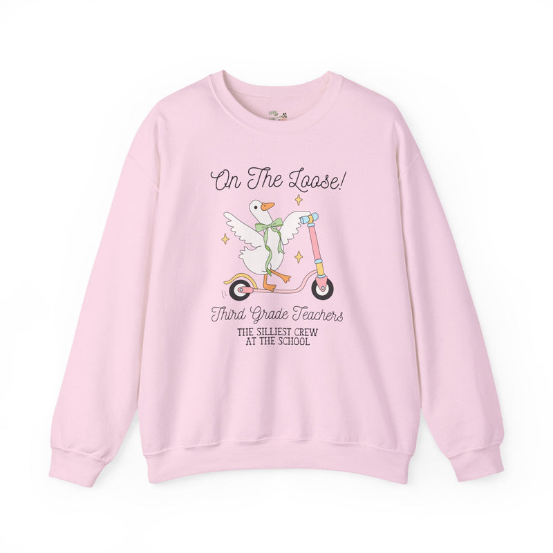 Third Grade Teacher Sweatshirt for Back to School, Matching Meet the Teacher Crewneck for First Day of School, Silly Goose Animal Lover Gift - Opal and June