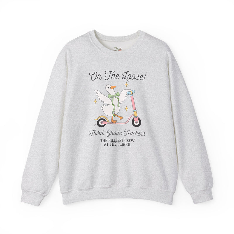 Third Grade Teacher Sweatshirt for Back to School, Matching Meet the Teacher Crewneck for First Day of School, Silly Goose Animal Lover Gift - Opal and June