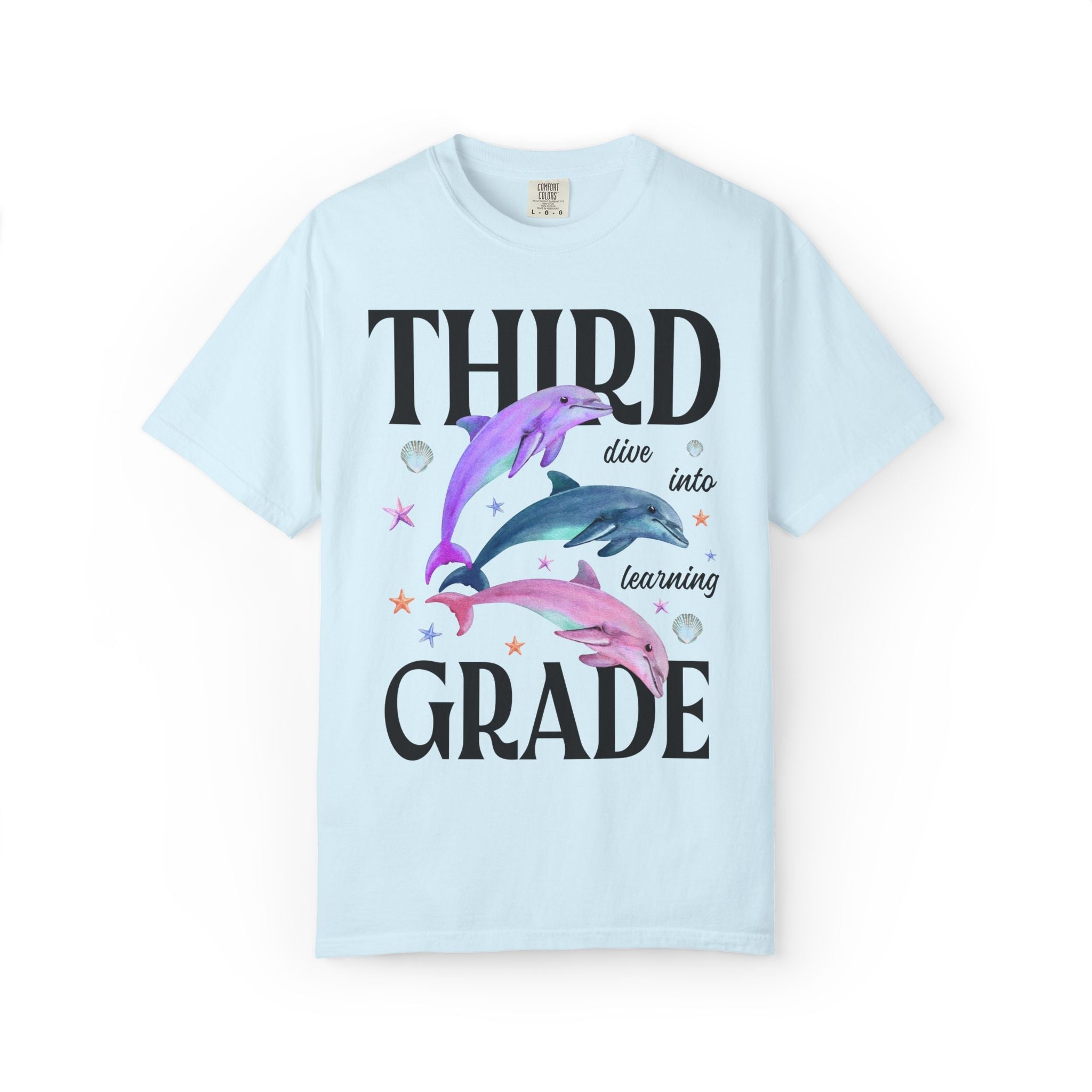 Third Grade Teacher Team Tee Shirt with Dolphins: Dive Into Learning - Opal and June