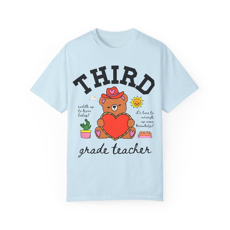 Third Grade Teacher Tee Shirt, Cute Cottagecore Western Bear, Funny Saying Elementary School Third Grade Matching Teacher Tee, 90s Vibe - Opal and June